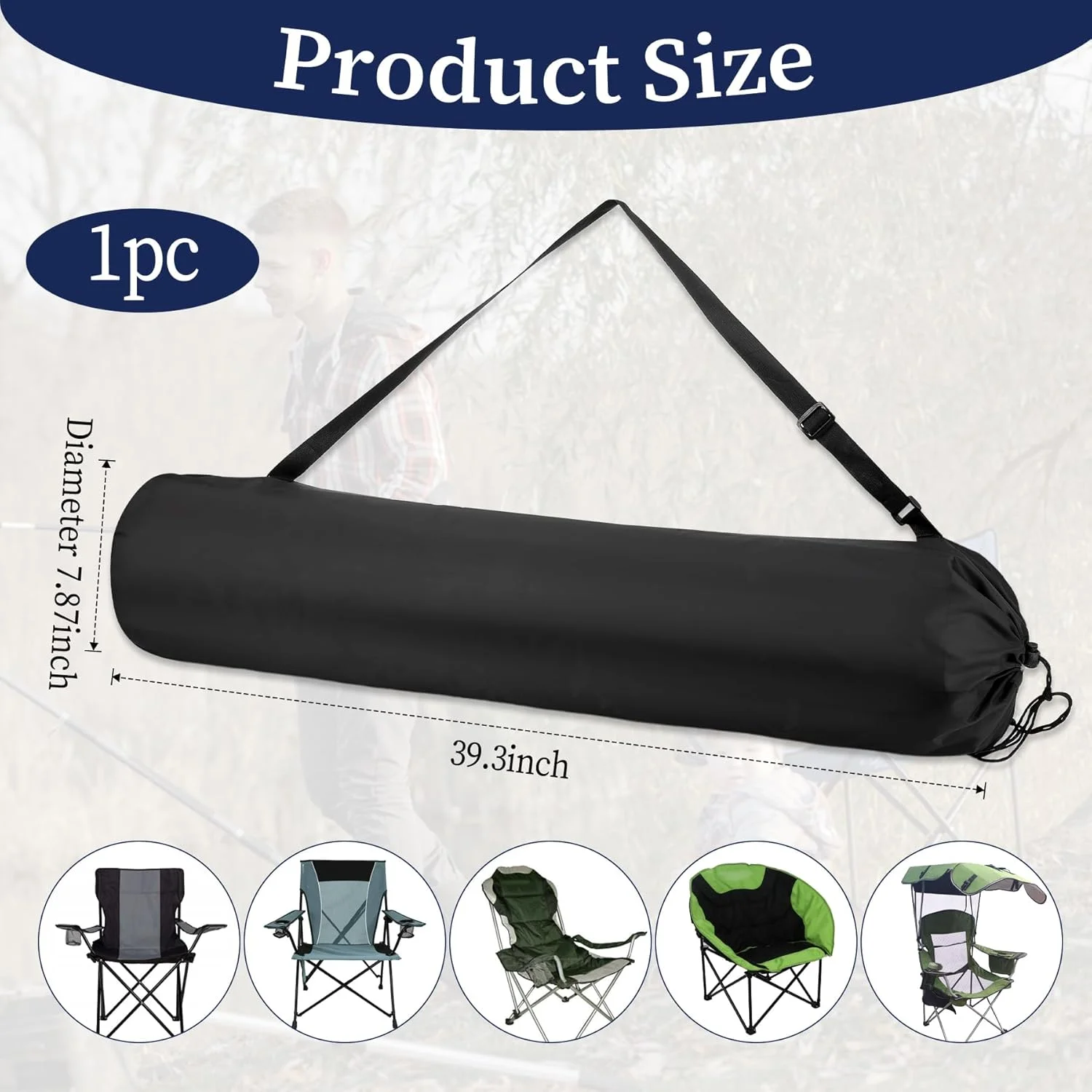 95 cm Replacement Carry Bag for Camping Chairs, Carry Bag, Portable Folding Chairs with Shoulder Strap, Large Nylon Carry Bags, Durable Chair Bags for Travel, Outdoor Camping, Sports (Without Chair) 95 cm Replacement Carry Bag for Camping Chairs, Carry Bag, Portable Folding Chairs with Shoulder Strap, Large Nylon Carry Bags, Durable Chair Bags for Travel, Outdoor Camping, Sports (Without Chair)