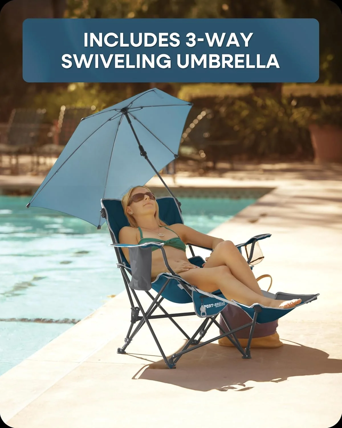 Sport-Brella Recliner Chair: 3-Position Recliner W/Full Coverage Umbrella Sport-Brella Recliner Chair: 3-Position Recliner W/Full Coverage Umbrella