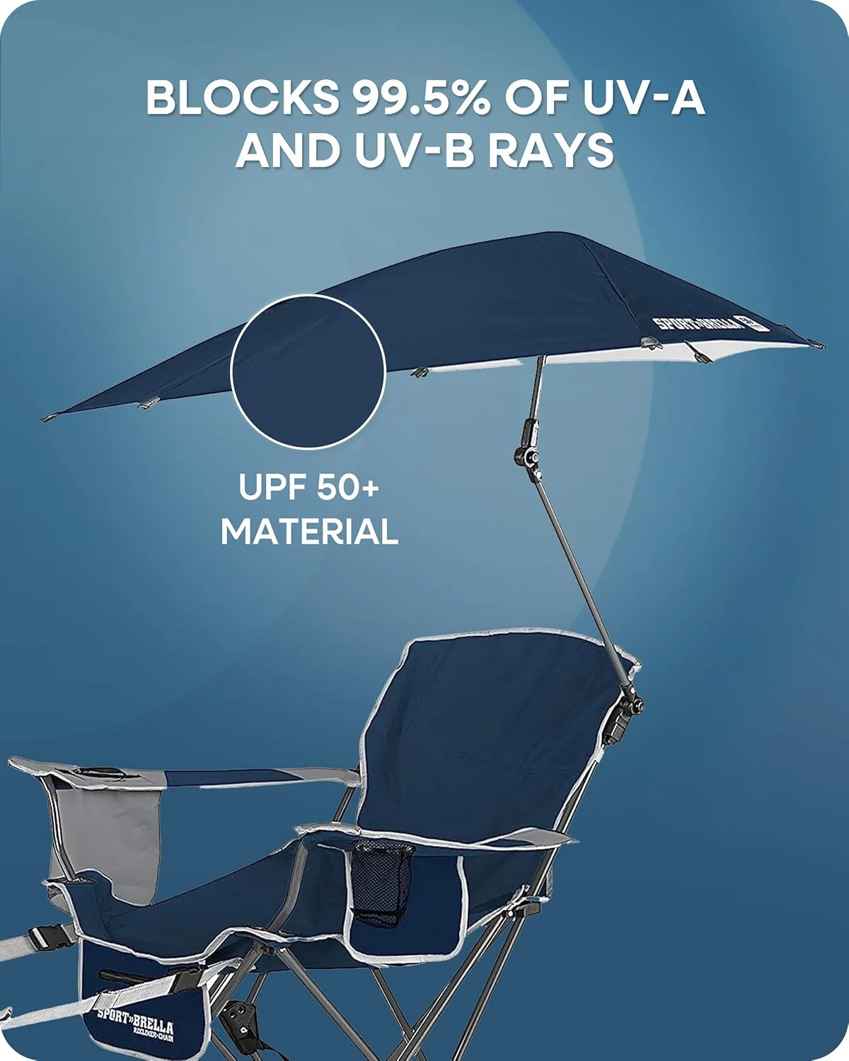 Sport-Brella Recliner Chair: 3-Position Recliner W/Full Coverage Umbrella Sport-Brella Recliner Chair: 3-Position Recliner W/Full Coverage Umbrella