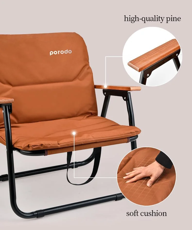صندلی تاشو کمپینگ Porodo Lifestyle، ظرفیت بار 150 کیلوگرم، راحت و قابل اعتماد، دارای نشیمنگاه بالشتی، طراحی تاشو و صرفه جویی در فضا برای مسافرت در فضای باز، پیک نیک، ماهیگیری، ساحل - قهوه ای صندلی تاشو کمپینگ Porodo Lifestyle، ظرفیت بار 150 کیلوگرم، راحت و قابل اعتماد، دارای نشیمنگاه بالشتی، طراحی تاشو و صرفه جویی در فضا برای مسافرت در فضای باز، پیک نیک، ماهیگیری، ساحل - قهوه ای