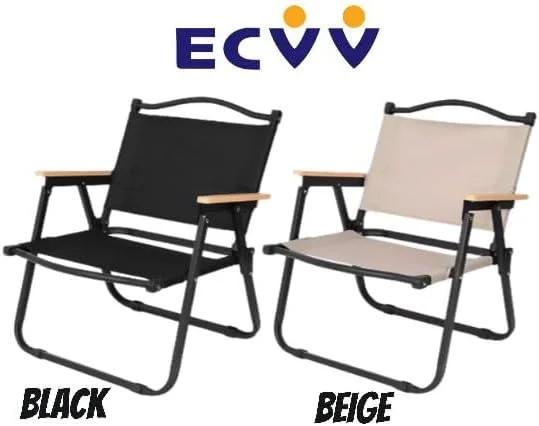 ECVV® 2 عدد صندلی تاشو فضای باز با دسته صندلی ماهیگیری کمپینگ صندلی ساحلی قابل حمل صندلی کمپینگ قابل حمل ساحلی پیک نیک فضای باز | چند رنگ