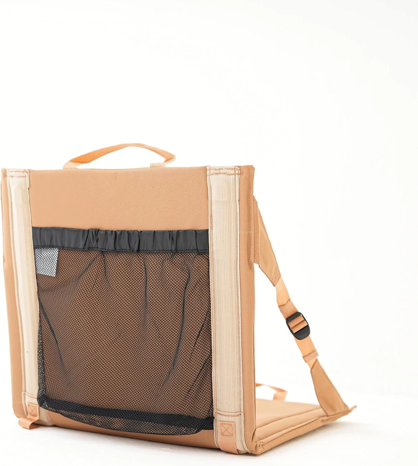 صندلی تاشو کوهنوردی Nomad Gears - صندلی کمپینگ سبک وزن با بندهای قابل تنظیم، جیب توری، فوم نرم و دسته های تسمه ای، مناسب برای سکوهای تماشاچیان، قایق رانی، کمپینگ، ورزش و فضای باز (قهوه ای)