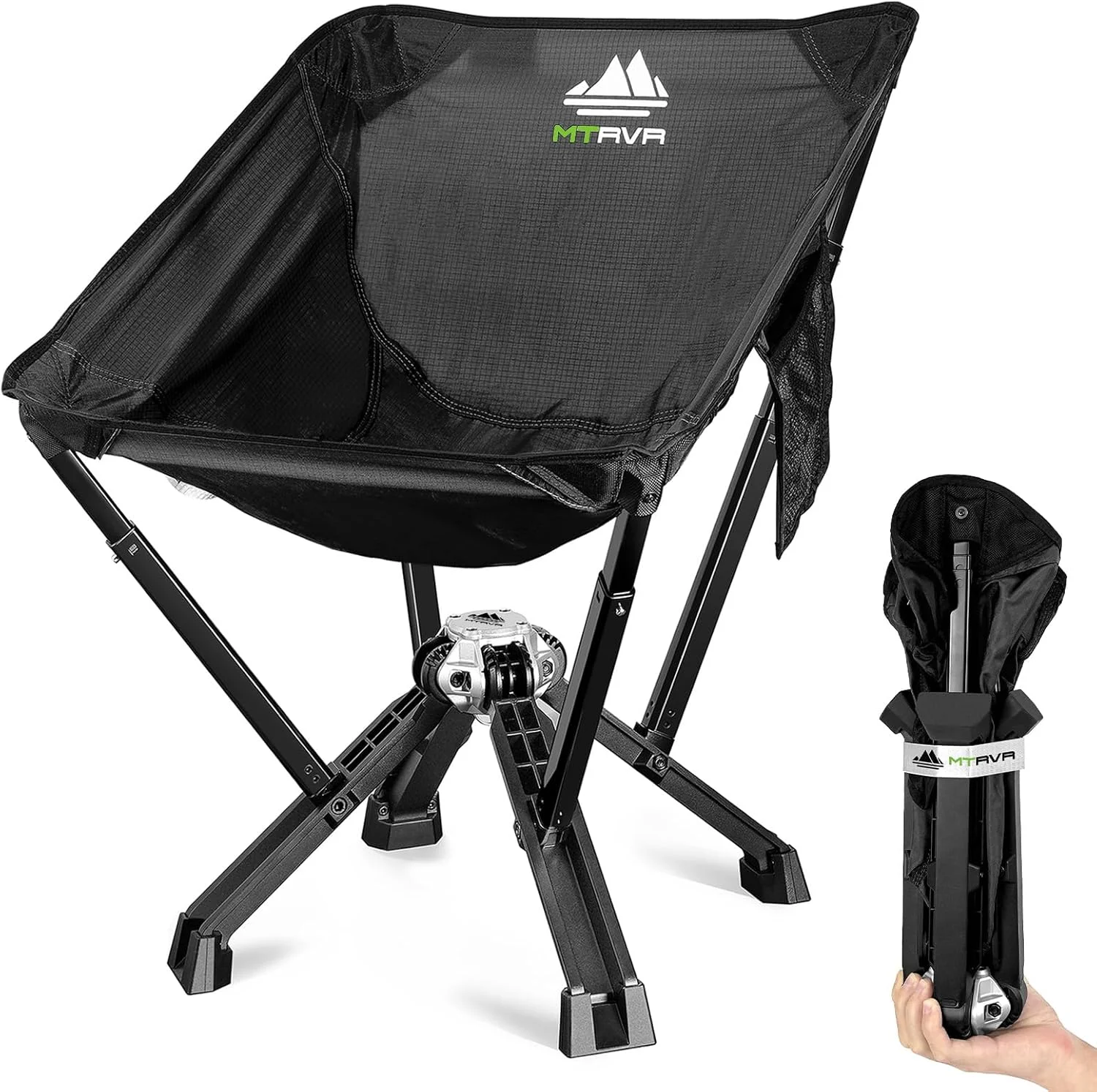 MTRVR Folding Camping Chairs, Supports 600 Lbs Lightweight Camping Chair, Collapses to Size of Water Bottle Portable Camping Chair for Outdoor, Beach, Lawn, Travel, Picnics
