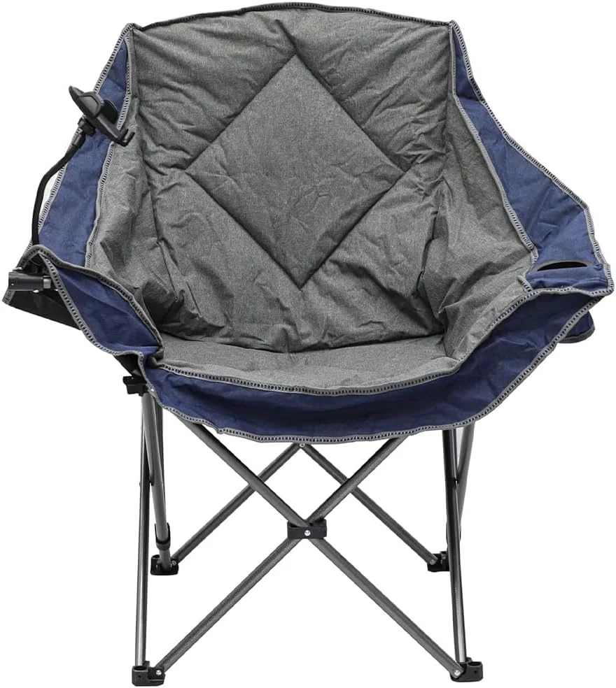 Multi Home Furniture Grey Camping Chair – Foldable Chair with Cup Holder, Mobile Holder & Side Pocket | Portable Chair, Outdoor Chair, Beach Chair Foldable for Picnic, Balcony & Camping Essentials