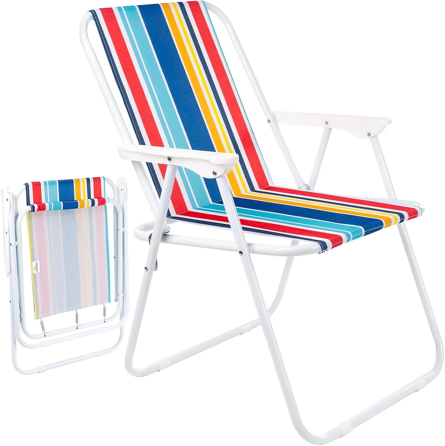صندلی تاشو ساحلی قابل حمل MOMENT 1 PACK، صندلی کمپینگ چند منظوره برای بزرگسالان، صندلی چهارگوش سبک وزن برای مسافرت در فضای باز، پیک نیک، پیاده روی، چند رنگ