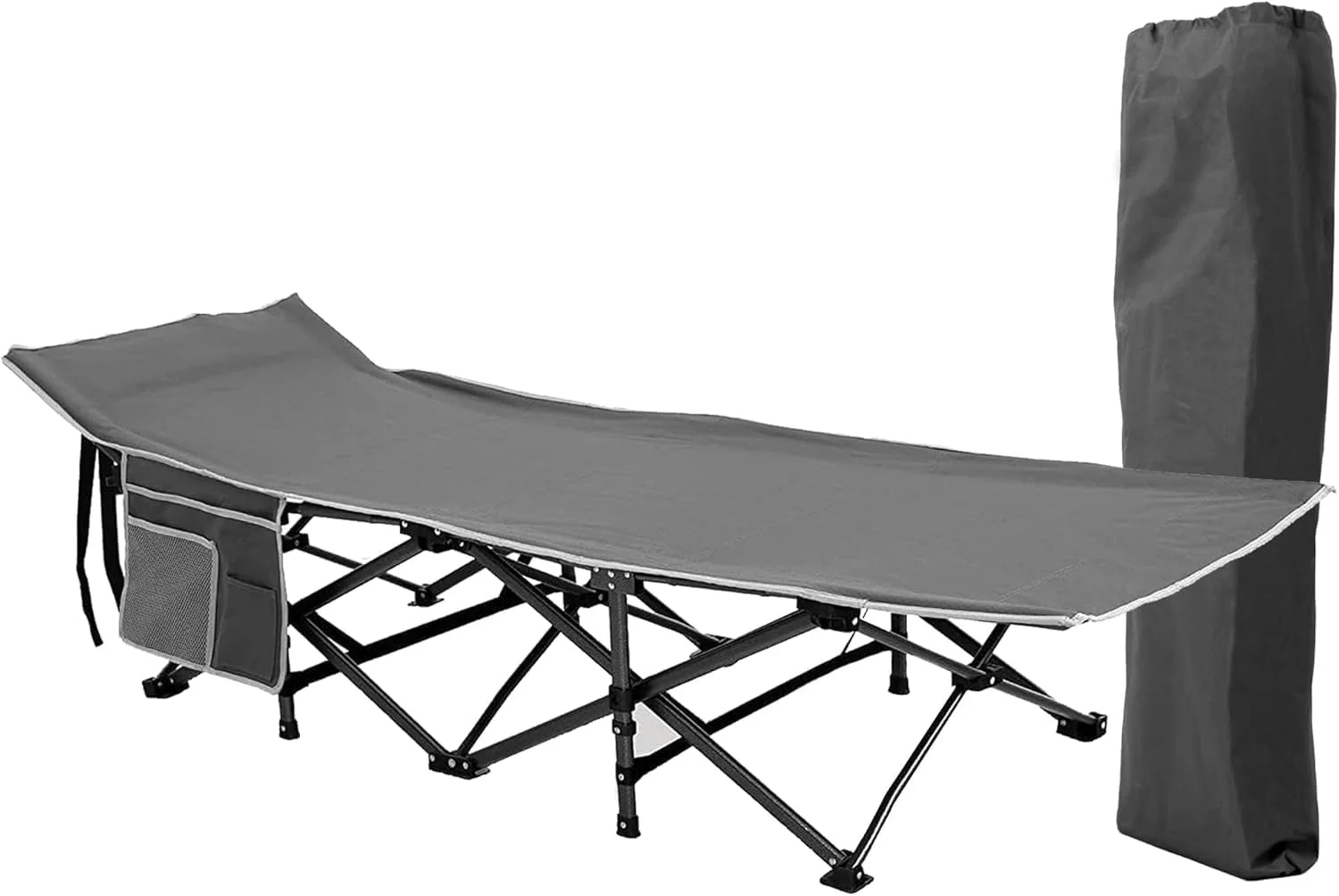 تختخواب تاشو کمپینگ سنگین GO2CAMPS با کیف حمل | صندلی آفتابگیر | تخت مسافرتی | تخت کمپینگ | سرير التخييم | تخت سفری چند منظوره قابل حمل برای ساحل، صحرا، خانه، دفاتر، کمپینگ، مسافرت