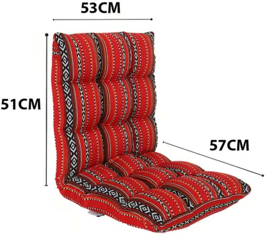صندلی کمپینگ GO2CAMPS با کوسن، صندلی نشیمن صحرایی، صندلی تنبل با پشتی قابل تنظیم، صندلی مجلسی عربی، تاشو برای مدیتیشن، صندلی یوگا، مطالعه، تماشای تلویزیون، بازی