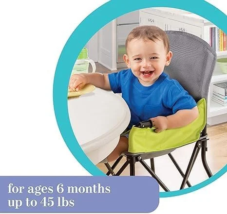 صندلی سفری کودک GGEROU، صندلی غذای تاشو و جمع و جور با سینی غذاخوری جداشدنی، صندلی سفری قابل حمل کودک، صندلی تاشو کودک مناسب چمن، ساحل و استفاده در فضای داخلی/خارجی (پایه بلند)