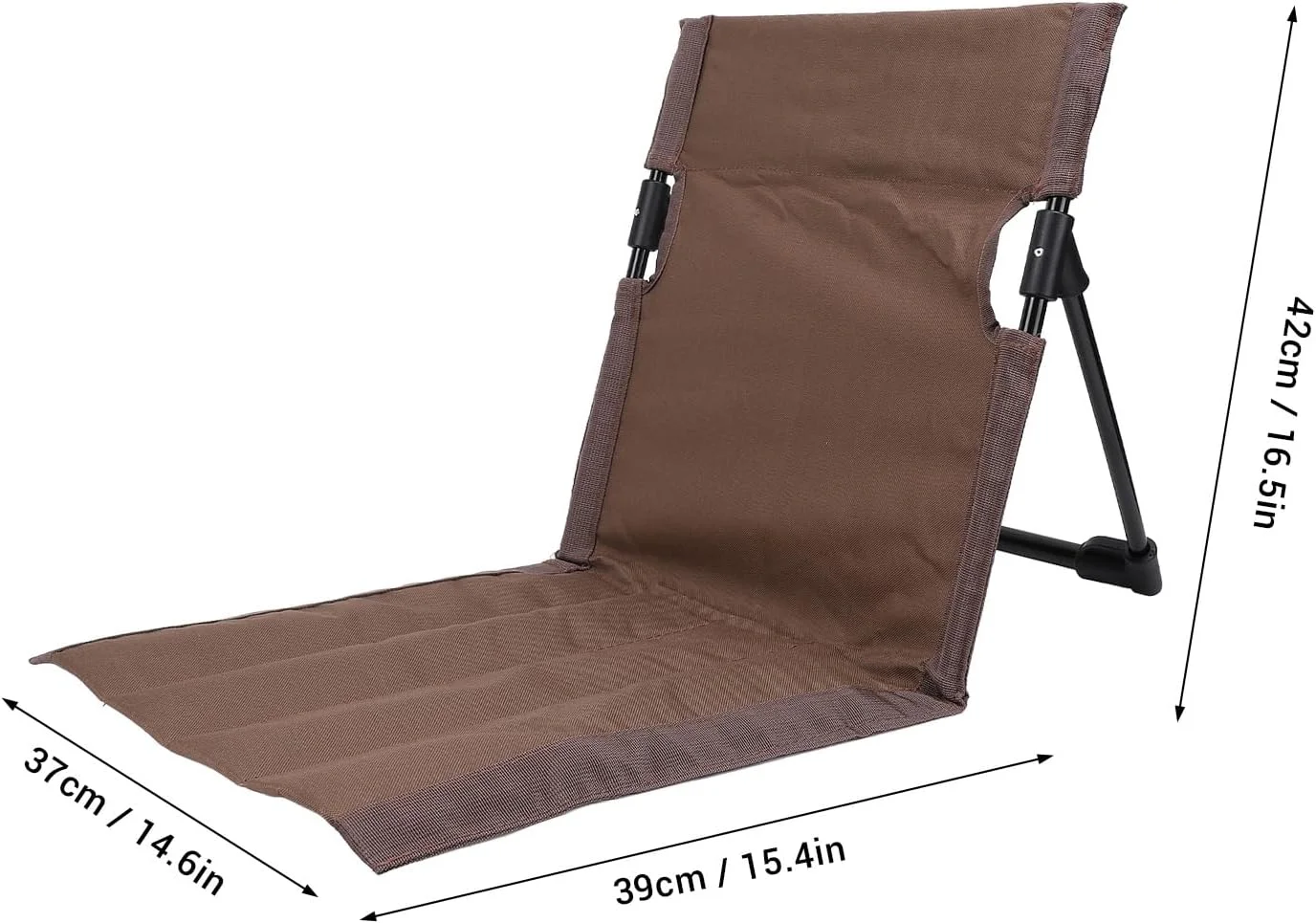 صندلی ساحلی تاشو قابل تنظیم و سبک Gernie، صندلی کمپینگ قابل حمل و تنفسی با پشتیبانی از کمر، صندلی ماهیگیری فضای باز (قهوه ای)