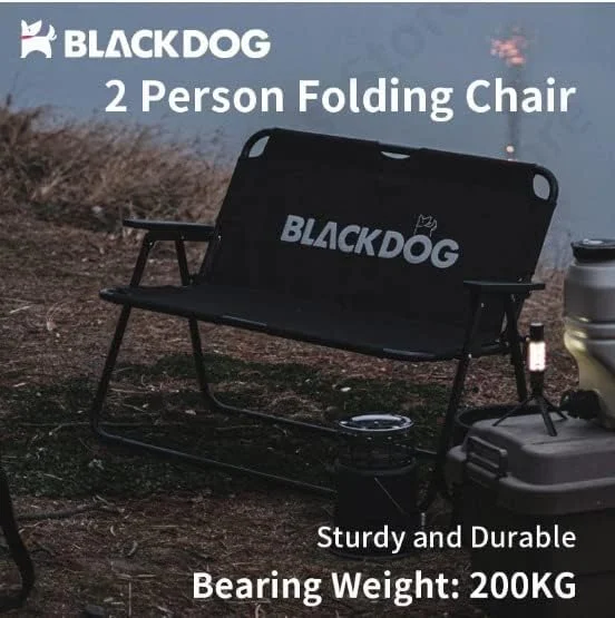صندلی تاشو دوبل کمپینگ BLACKDOG، صندلی تاشو قابل حمل، حداکثر وزن 200 کیلوگرم صندلی تاشو دوبل کمپینگ BLACKDOG، صندلی تاشو قابل حمل، حداکثر وزن 200 کیلوگرم