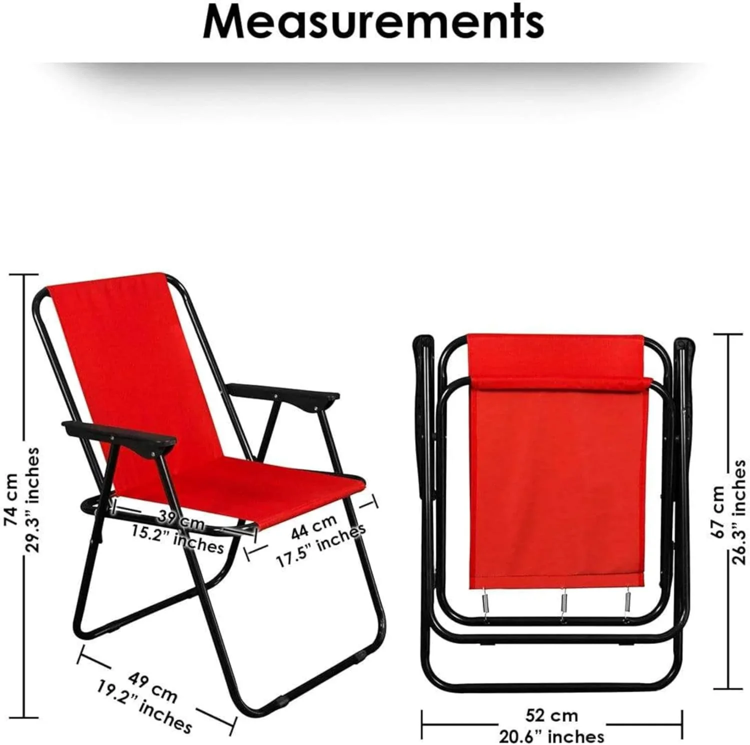 ECVV® Folding Camping Chair With Armrests, Lightweight Portable 100kg Polyester Iron Camping Chair Foldable Beach Chair | Random Color