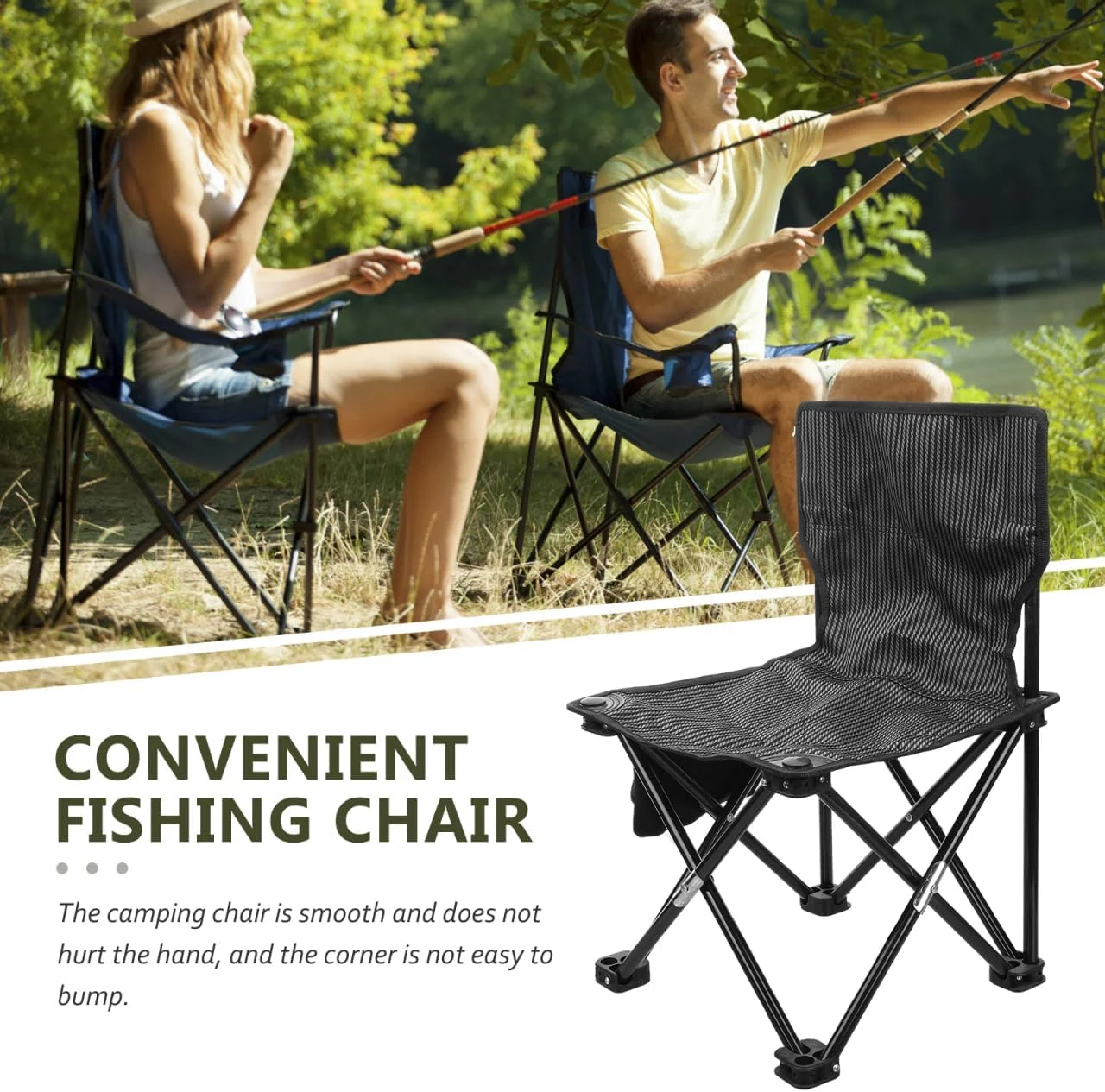Folding Camping Chair with Carry Storage Bag,Portable Lightweight Foldable Beach Chair Backpacking Chair for Fishing, BBQ, Beach, Travel, Picnic,Hiking,Thicken 600D Oxford,Hold Up to 200lbs (Black) Folding Camping Chair with Carry Storage Bag,Portable Lightweight Foldable Beach Chair Backpacking Chair for Fishing, BBQ, Beach, Travel, Picnic,Hiking,Thicken 600D Oxford,Hold Up to 200lbs (Black)