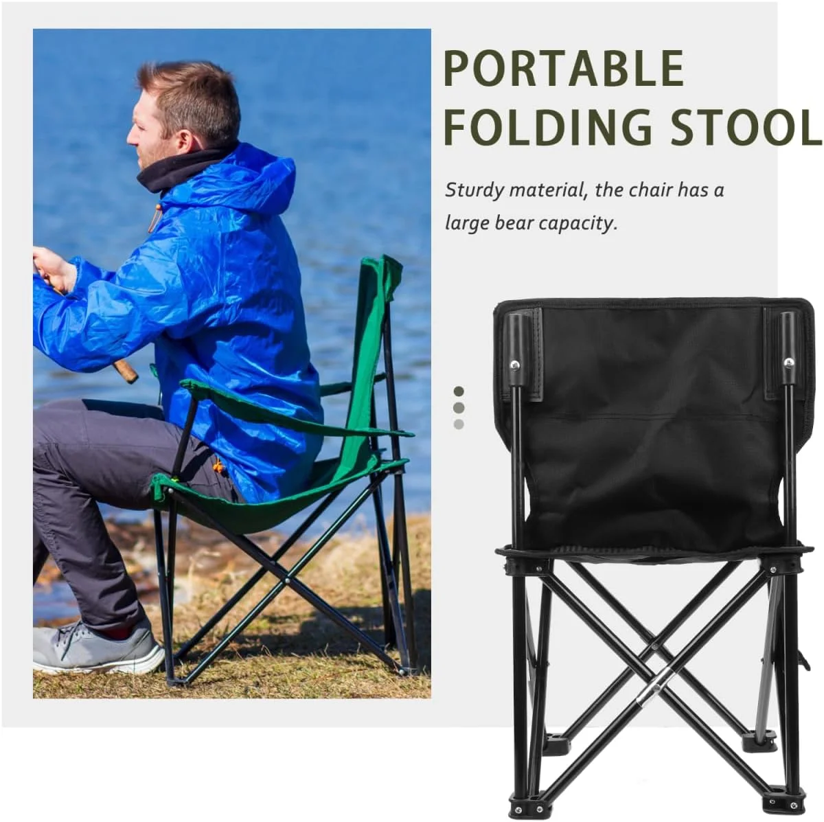Folding Camping Chair with Carry Storage Bag,Portable Lightweight Foldable Beach Chair Backpacking Chair for Fishing, BBQ, Beach, Travel, Picnic,Hiking,Thicken 600D Oxford,Hold Up to 200lbs (Black) Folding Camping Chair with Carry Storage Bag,Portable Lightweight Foldable Beach Chair Backpacking Chair for Fishing, BBQ, Beach, Travel, Picnic,Hiking,Thicken 600D Oxford,Hold Up to 200lbs (Black)