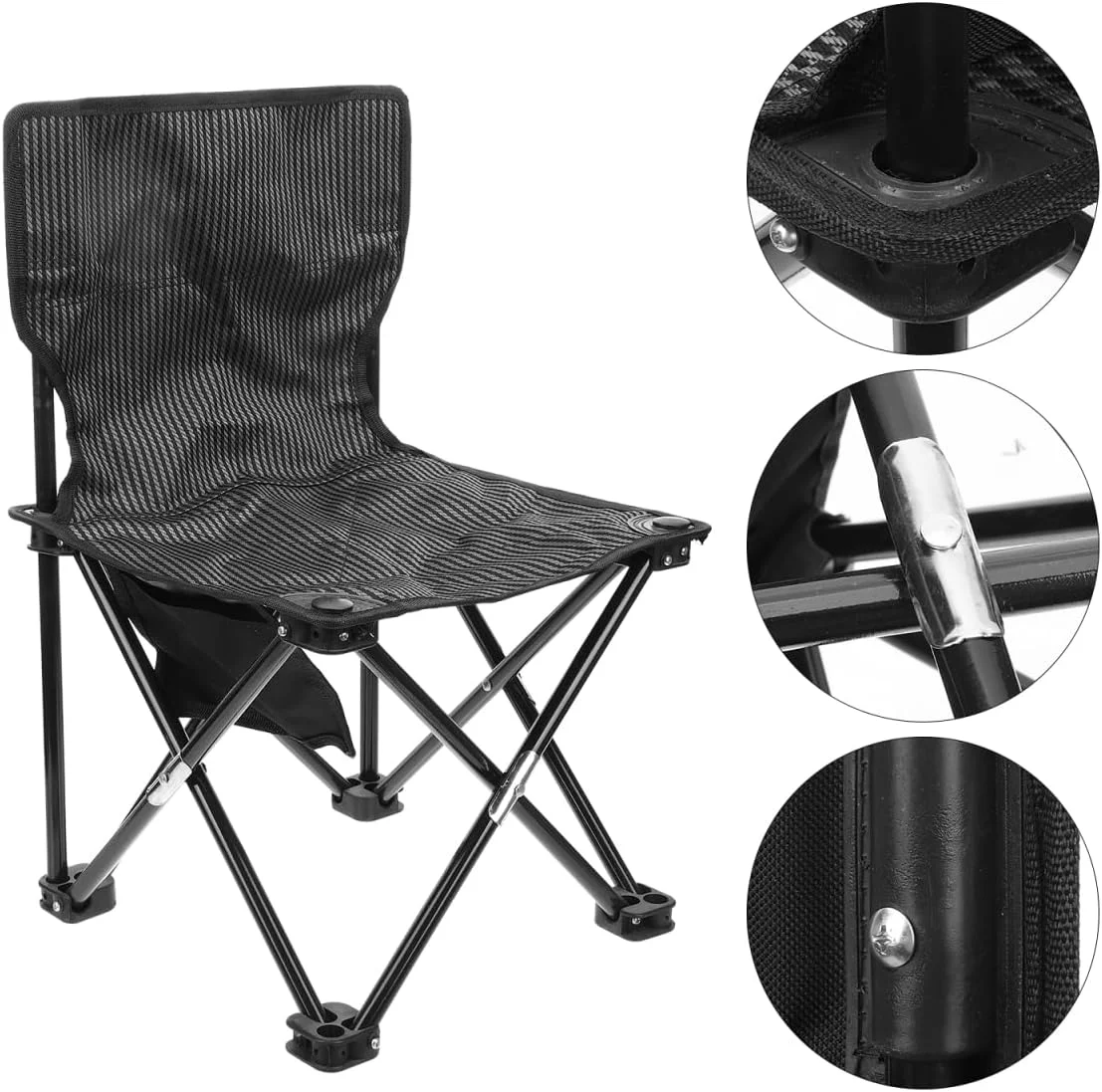 Folding Camping Chair with Carry Storage Bag,Portable Lightweight Foldable Beach Chair Backpacking Chair for Fishing, BBQ, Beach, Travel, Picnic,Hiking,Thicken 600D Oxford,Hold Up to 200lbs (Black) Folding Camping Chair with Carry Storage Bag,Portable Lightweight Foldable Beach Chair Backpacking Chair for Fishing, BBQ, Beach, Travel, Picnic,Hiking,Thicken 600D Oxford,Hold Up to 200lbs (Black)