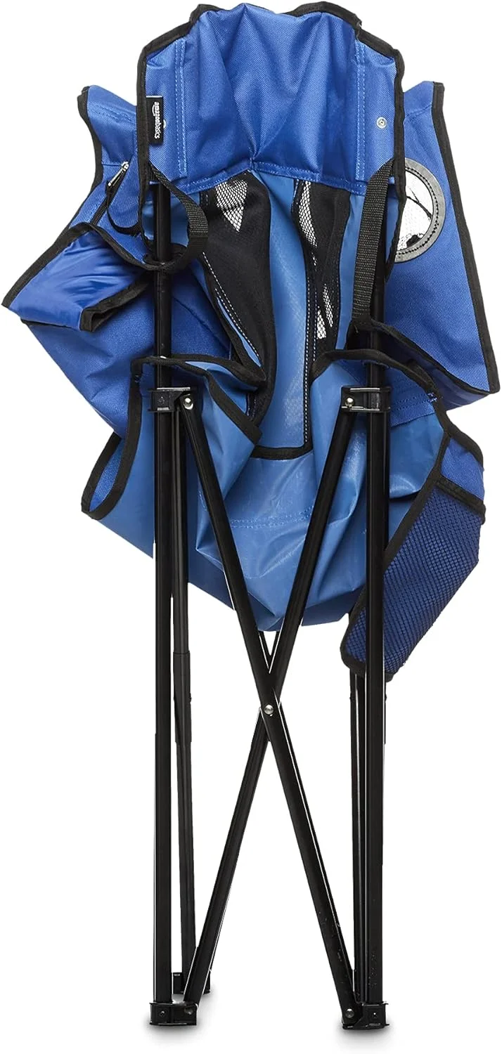 Amazon Basics Mesh Folding Outdoor Camping Chair With Bag - 34 x 20 x 36 Inches, Blue