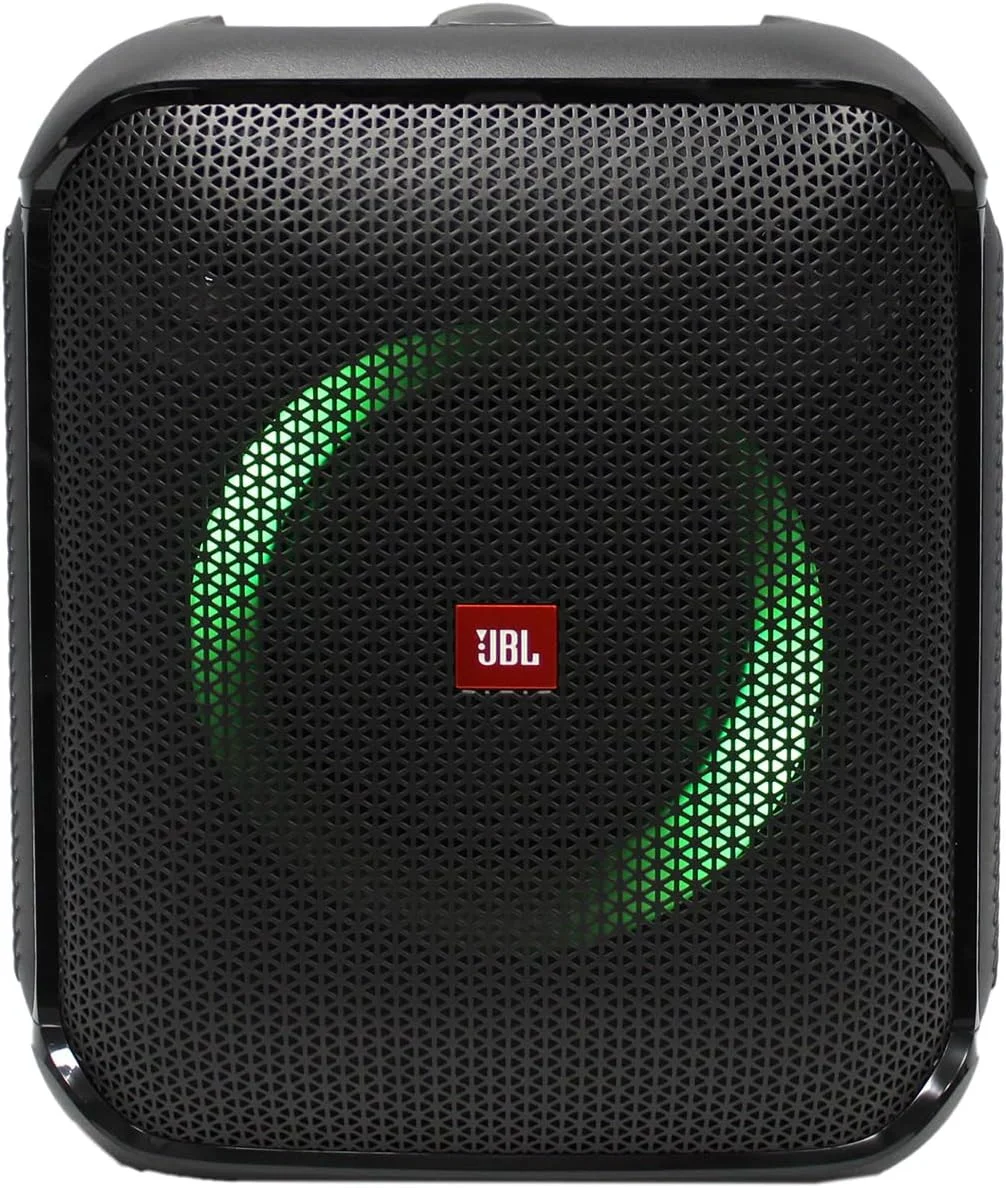 اسپیکر JBL Partybox Encore Essential، صدای 100 واتی، نمایش نور پویا داخلی و طراحی ضد آب (JBLPBENCOREESSAM) + سیستم دو میکروفون بی سیم با گیرنده اسپیکر JBL Partybox Encore Essential، صدای 100 واتی، نمایش نور پویا داخلی و طراحی ضد آب (JBLPBENCOREESSAM) + سیستم دو میکروفون بی سیم با گیرنده