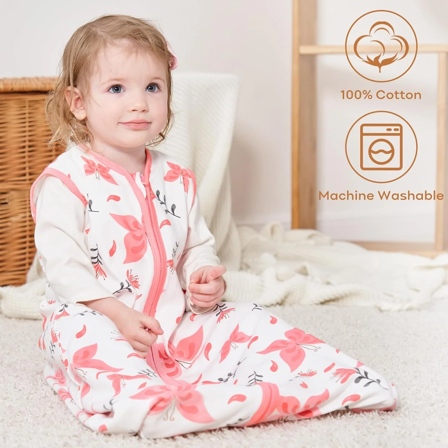 Yoofoss Baby Sleep Sack 12-18 Months Baby Wearable Blanket 100% Cotton 2-Way Zipper TOG 0.5 Toddler Sleeping Sack, Lightweight Sleep Sacks for Babies(Large) Yoofoss Baby Sleep Sack 12-18 Months Baby Wearable Blanket 100% Cotton 2-Way Zipper TOG 0.5 Toddler Sleeping Sack, Lightweight Sleep Sacks for Babies(Large)