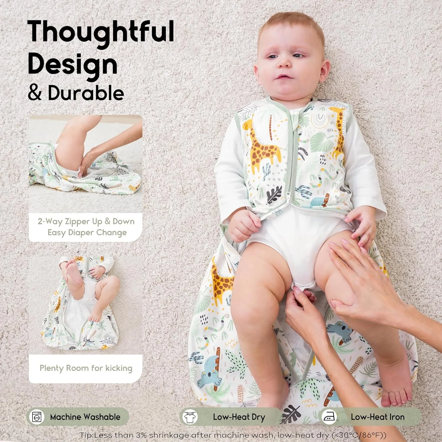 Yoofoss Baby Sleep Sack 0-24 Months 0.5 TOG Baby Wearable Blanket, 100% Cotton Infant Toddler Sleeping Sack 2-Way Zipper Lightweight Sleep Sack Yoofoss Baby Sleep Sack 0-24 Months 0.5 TOG Baby Wearable Blanket, 100% Cotton Infant Toddler Sleeping Sack 2-Way Zipper Lightweight Sleep Sack
