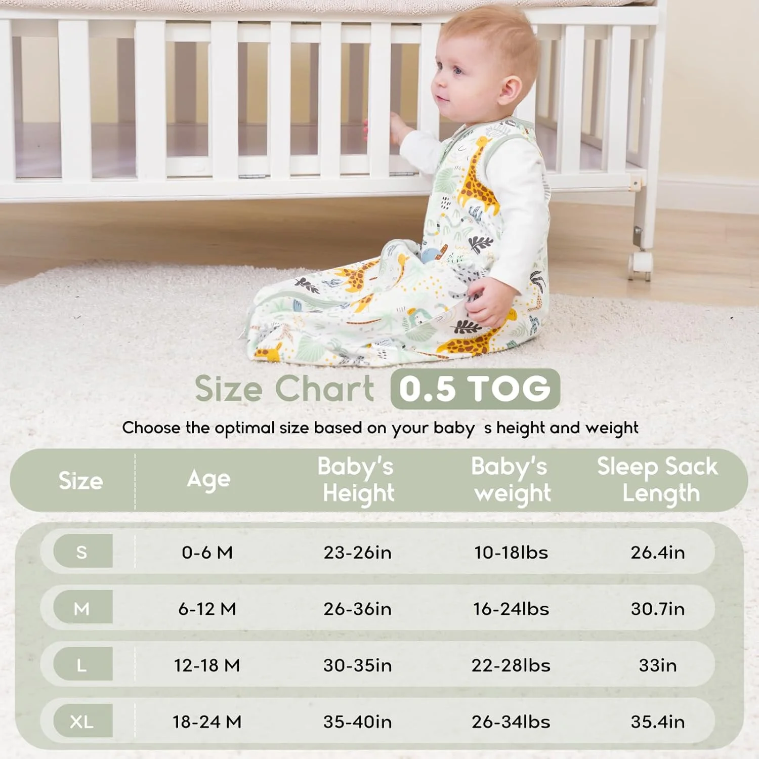 Yoofoss Baby Sleep Sack 0-24 Months 0.5 TOG Baby Wearable Blanket, 100% Cotton Infant Toddler Sleeping Sack 2-Way Zipper Lightweight Sleep Sack Yoofoss Baby Sleep Sack 0-24 Months 0.5 TOG Baby Wearable Blanket, 100% Cotton Infant Toddler Sleeping Sack 2-Way Zipper Lightweight Sleep Sack