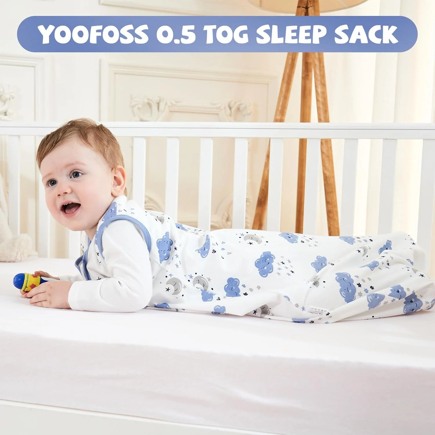 Yoofoss Baby Sleep Sack 0-24 Months Wearable Blanket 100% Organic Cotton 2-Way Zipper TOG 0.5 Toddler Sleeping Sack 3 Pack, Comfy Soft Lightweight