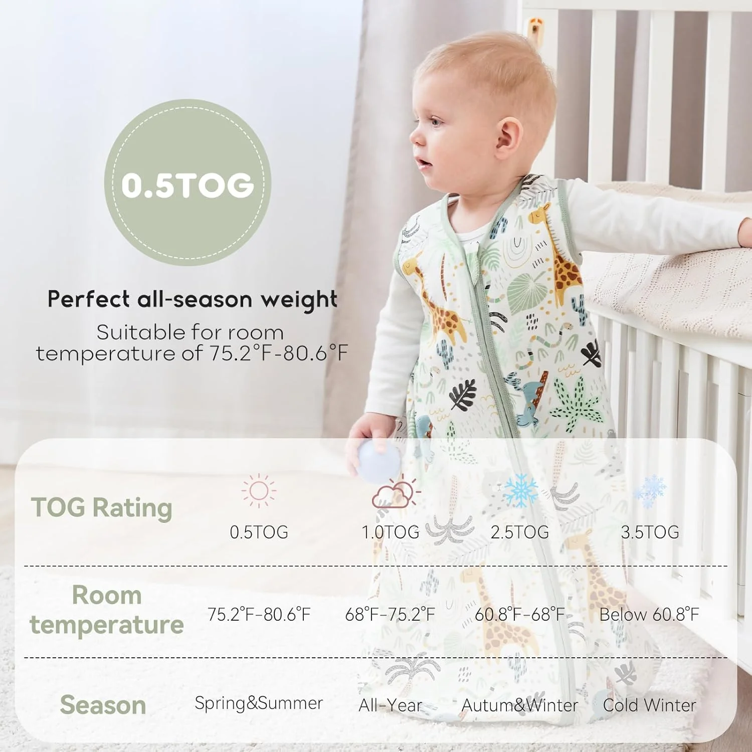 Yoofoss Baby Sleep Sack 0-24 Months 0.5 TOG Baby Wearable Blanket, 100% Cotton Infant Toddler Sleeping Sack 2-Way Zipper Lightweight Sleep Sack Yoofoss Baby Sleep Sack 0-24 Months 0.5 TOG Baby Wearable Blanket, 100% Cotton Infant Toddler Sleeping Sack 2-Way Zipper Lightweight Sleep Sack