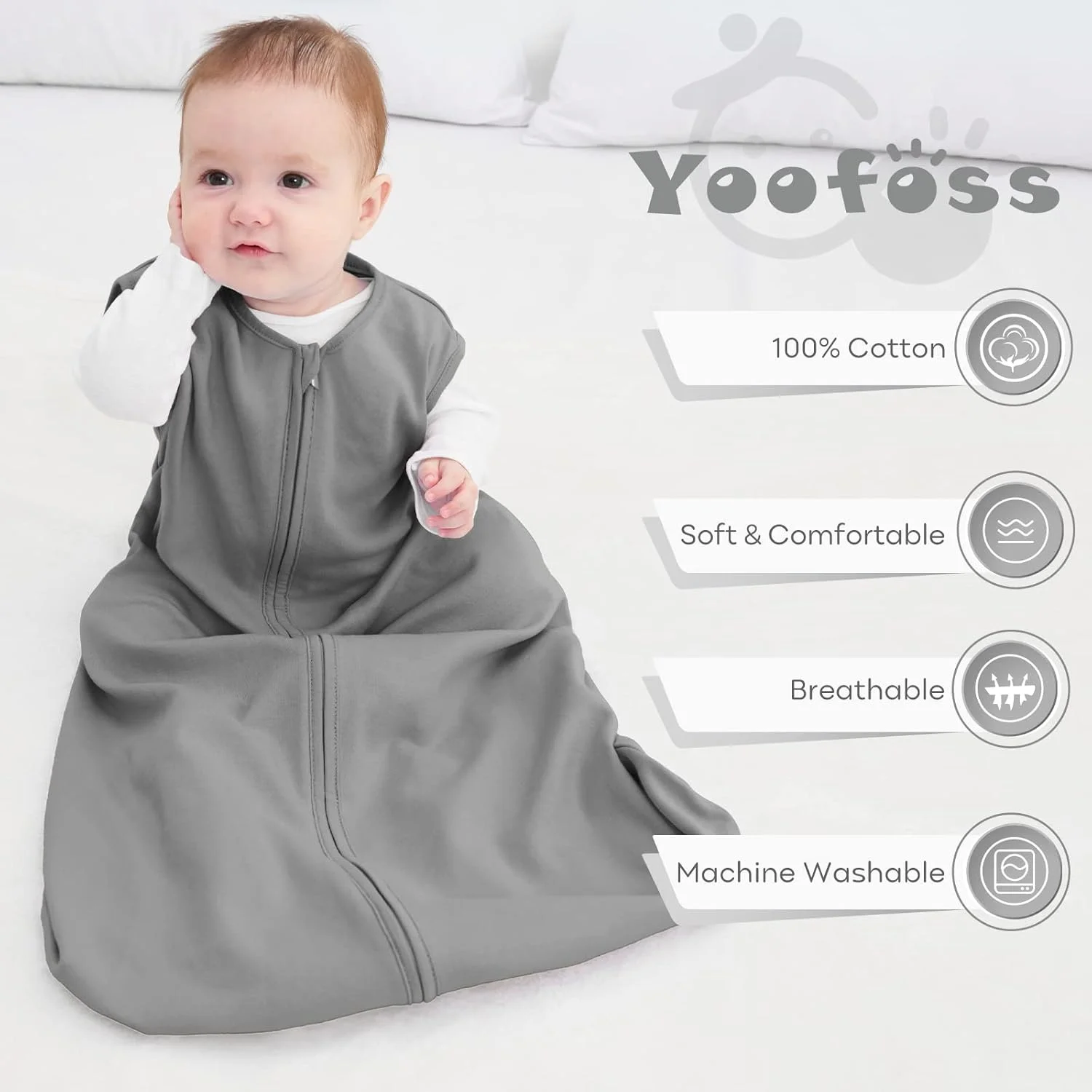 Yoofoss Baby Sleep Sack 6-12 Months Baby Wearable Blanket 100% Cotton 2-Way Zipper Toddler Sleeping Sack, 3 Pack Soft Lightweight Sleep Sacks for Babies Yoofoss Baby Sleep Sack 6-12 Months Baby Wearable Blanket 100% Cotton 2-Way Zipper Toddler Sleeping Sack, 3 Pack Soft Lightweight Sleep Sacks for Babies