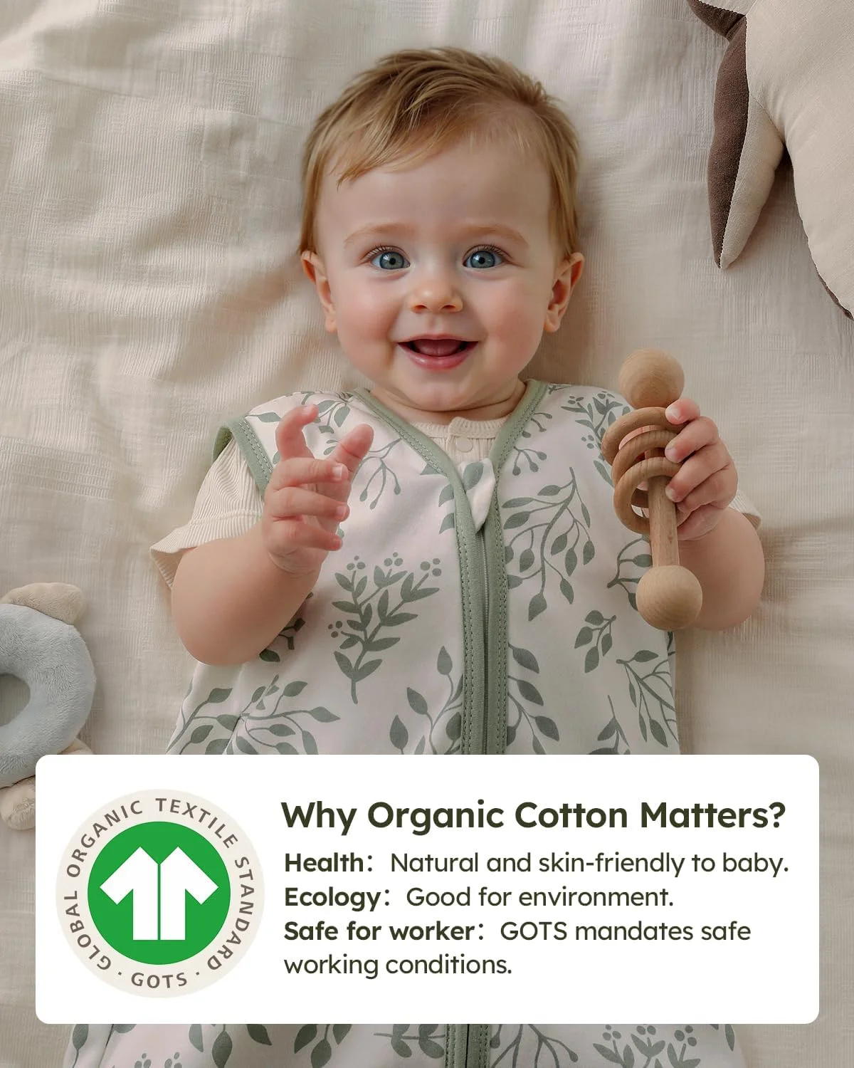 کیسه خواب نوزاد یوفاس، سایز 12-18 ماه، پتوی پوشیدنی نوزاد، 100% پنبه، زیپ دو طرفه، کیسه خواب کودک نوپا، بسته 3 عددی کیسه خواب نرم، راحت و سبک وزن برای نوزادان (بزرگ)