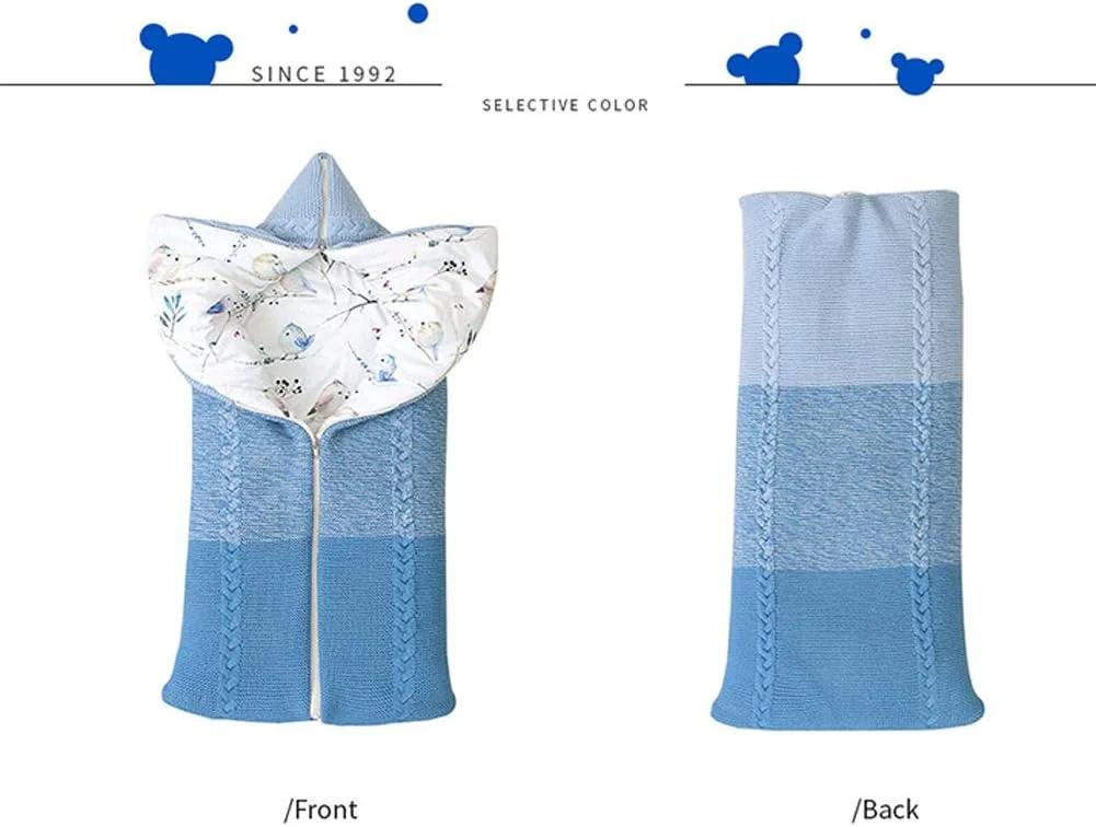 WERTYTREW Baby sleeping bags, sleeping bags Winter Newborn Baby knitted Universal Wrap Knitted Wrap Swaddle Blanket stroller sleeping bag for 0-12 months,Blue WERTYTREW Baby sleeping bags, sleeping bags Winter Newborn Baby knitted Universal Wrap Knitted Wrap Swaddle Blanket stroller sleeping bag for 0-12 months,Blue