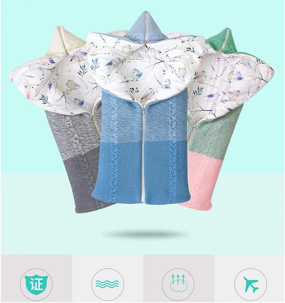 WERTYTREW Baby sleeping bags, sleeping bags Winter Newborn Baby knitted Universal Wrap Knitted Wrap Swaddle Blanket stroller sleeping bag for 0-12 months,Blue WERTYTREW Baby sleeping bags, sleeping bags Winter Newborn Baby knitted Universal Wrap Knitted Wrap Swaddle Blanket stroller sleeping bag for 0-12 months,Blue