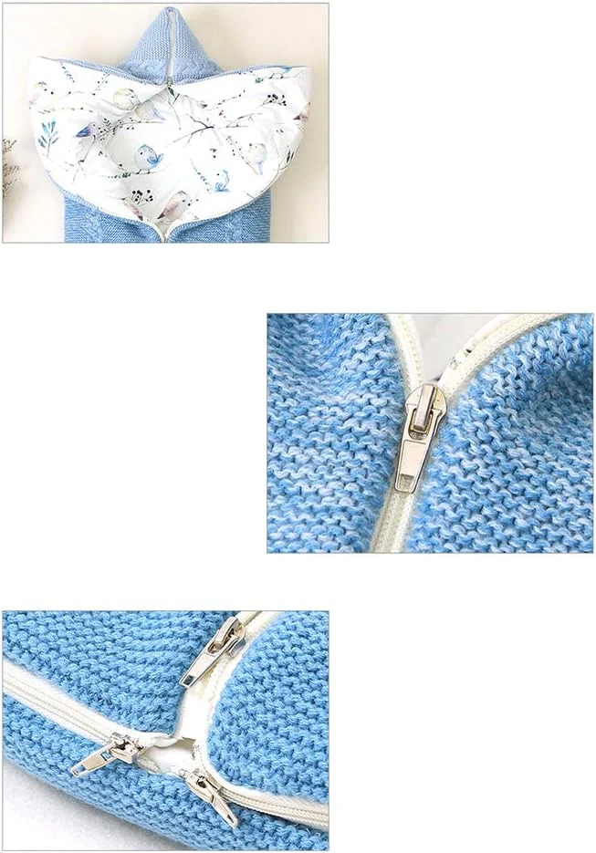 WERTYTREW Baby sleeping bags, sleeping bags Winter Newborn Baby knitted Universal Wrap Knitted Wrap Swaddle Blanket stroller sleeping bag for 0-12 months,Blue WERTYTREW Baby sleeping bags, sleeping bags Winter Newborn Baby knitted Universal Wrap Knitted Wrap Swaddle Blanket stroller sleeping bag for 0-12 months,Blue
