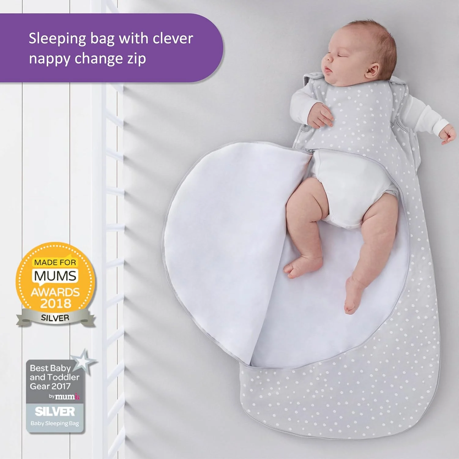 کیسه خواب نوزاد/کودک Snuz SnuzPouch | 1.0 Tog | دارای زیپ هوشمند برای تعویض پوشک | جنس: 100% پنبه | مناسب برای دمای 21-23 درجه سانتیگراد | از 6 تا 18 ماهگی | حداکثر قد کودک 86 سانتی متر - خال سفید کیسه خواب نوزاد/کودک Snuz SnuzPouch | 1.0 Tog | دارای زیپ هوشمند برای تعویض پوشک | جنس: 100% پنبه | مناسب برای دمای 21-23 درجه سانتیگراد | از 6 تا 18 ماهگی | حداکثر قد کودک 86 سانتی متر - خال سفید