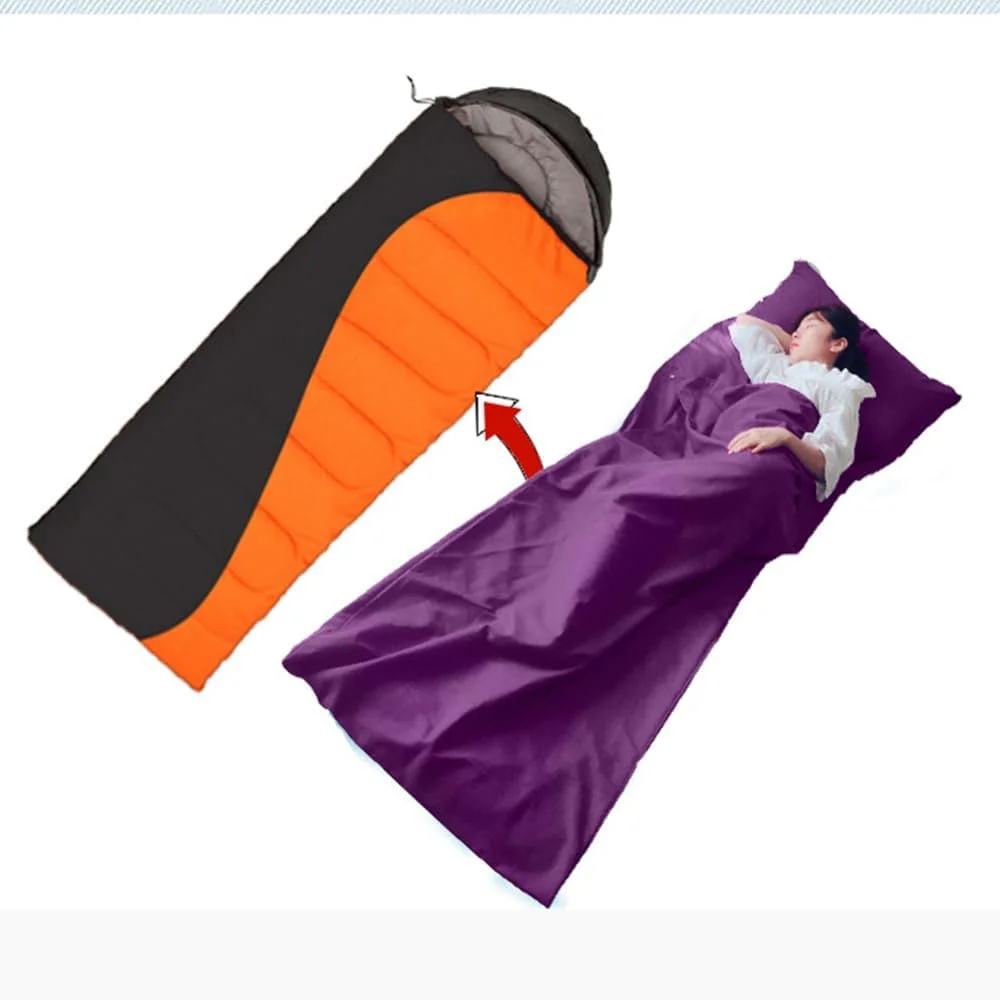 SSYHDPGD Travel Sleeping Bag, Portable Indoor Hotel Bed Sheets, Thin Camping Sleeping Bag (Brown, 115x210CM)