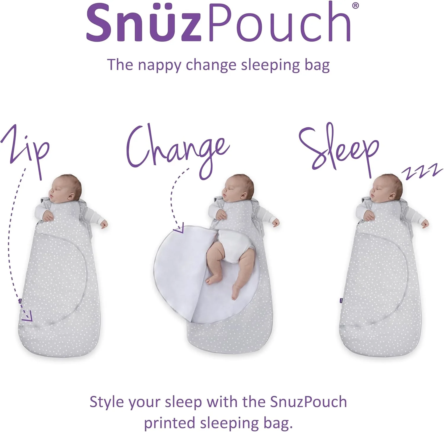 کیسه خواب Snüz SnuzPouch برای نوزاد / کودک | 0.5 Tog | دارای زیپ هوشمند برای تعویض پوشک | 100% پنبه | مناسب برای دماهای بین 24-27 درجه سانتیگراد | مناسب از 0 تا 6 ماهگی | حداکثر قد کودک 68 سانتی متر - خال سفید کیسه خواب Snüz SnuzPouch برای نوزاد / کودک | 0.5 Tog | دارای زیپ هوشمند برای تعویض پوشک | 100% پنبه | مناسب برای دماهای بین 24-27 درجه سانتیگراد | مناسب از 0 تا 6 ماهگی | حداکثر قد کودک 68 سانتی متر - خال سفید