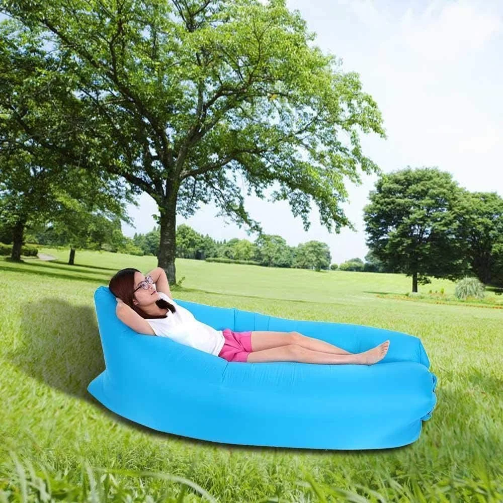 Blue Portable Inflatable Air Bed Sofa Outdoor Beach Camping Sleeping Lazy Bag Blue Portable Inflatable Air Bed Sofa Outdoor Beach Camping Sleeping Lazy Bag