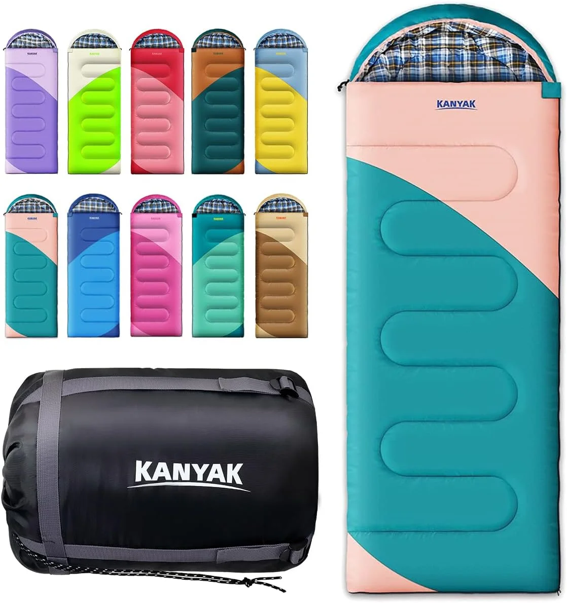 کیسه خواب کمپینگ، کیسه خواب 32 درجه فارنهایت برای بزرگسالان، کودکان و نوجوانان، کیسه خواب گرم مناسب آب و هوای سرد زمستانی برای کمپینگ 3-4 فصل، تجهیزات کمپینگ، مسافرت و فضای باز