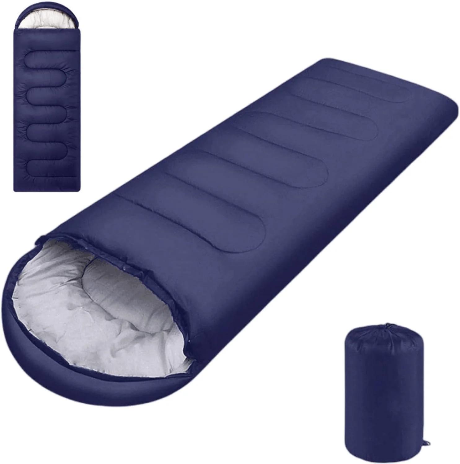 کیسه خواب کمپینگ برای بزرگسالان - کیسه خواب جمع و جور برای پیاده روی، کوله گردی، هوای سرد و گرم - لوازم مسافرتی سبک و قابل حمل برای تابستان و زمستان