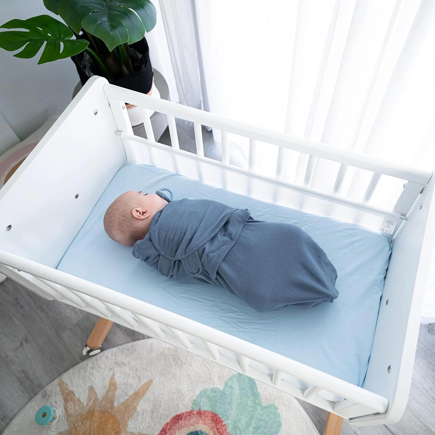 قنداق نوزاد پسرانه Comfy Cubs، بسته 3 عددی، کیسه خواب نوزاد با قابلیت تنظیم آسان (0-3 ماه - رنگ های Stone، Nomad Blue، آبی، آبی، سایز کوچک متوسط) - تصویر 2