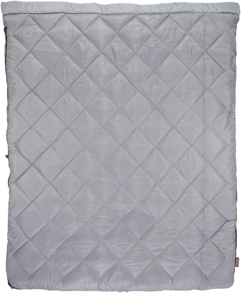 کیسه خواب دو نفره کلمن 45 درجه فارنهایت، کیسه خواب سایز کوئین XL با طراحی بزرگ و بلند، 2 کیسه خواب در صورت جدا شدن با زیپ، راحتی 3 لایه با زیپ بدون گیر و کیف حمل، قابل شستشو در ماشین لباسشویی - تصویر 2