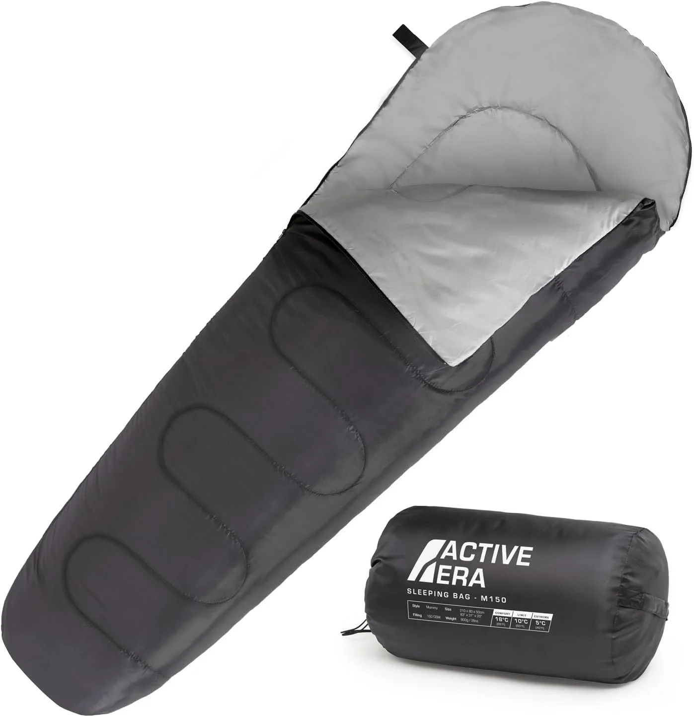 کیسه خواب Active Era - کیسه خواب های سبک وزن ممتاز برای بزرگسالان و کودکان - لوازم ضروری جشنواره، کمپینگ، پیاده روی و فضای باز - شامل کیف مسافرتی جمع و جور (پاکتی - آبی)