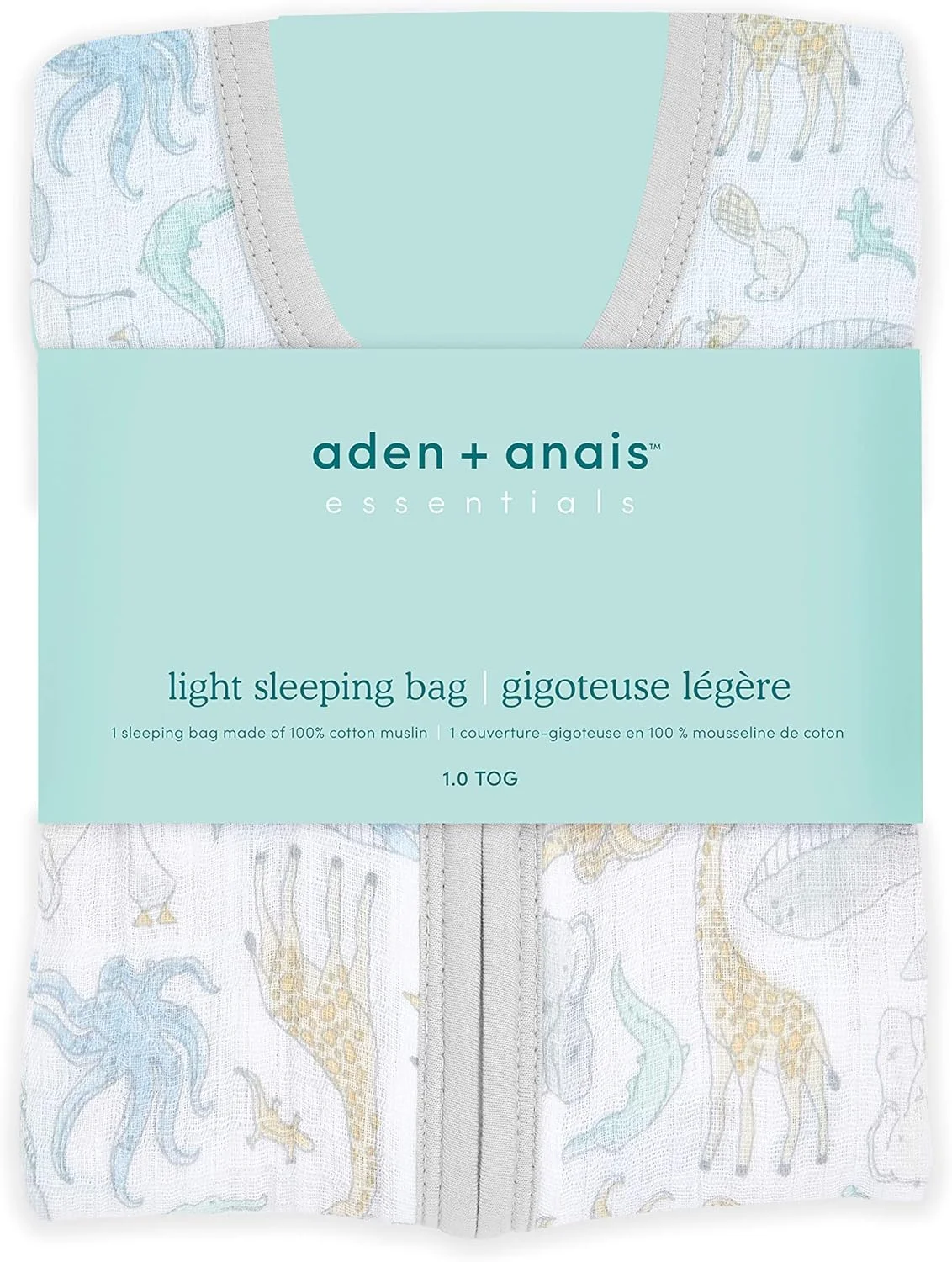 Aden + Anais™ essentials cotton muslin 1.0 TOG light sleeping bag natural history(18-36 months) Aden + Anais™ essentials cotton muslin 1.0 TOG light sleeping bag natural history(18-36 months)