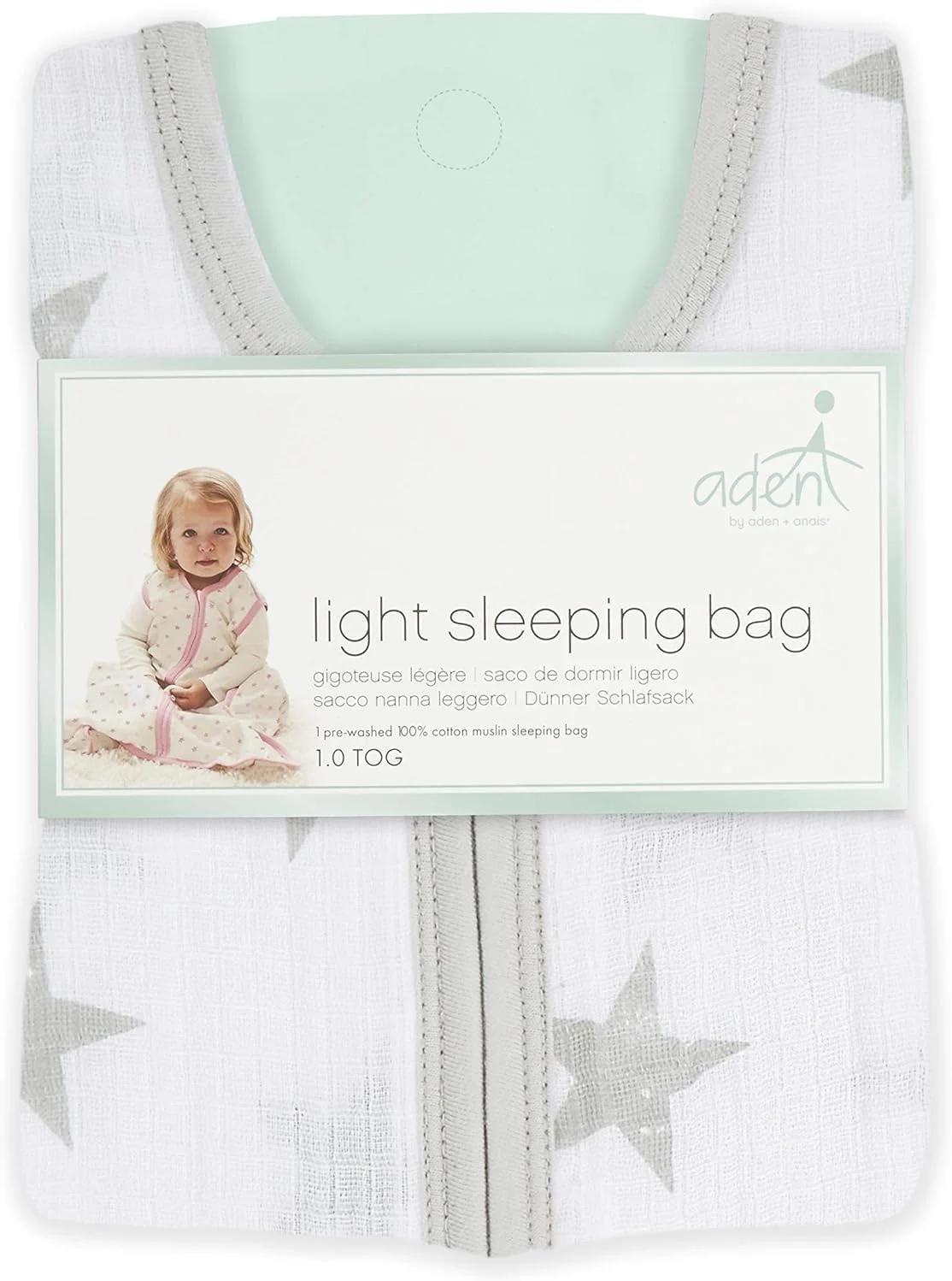 کیسه خواب سبک نخی موسلین 1.0 TOG Aden + Anais™ essentials طرح Dusty (18-36 ماه)