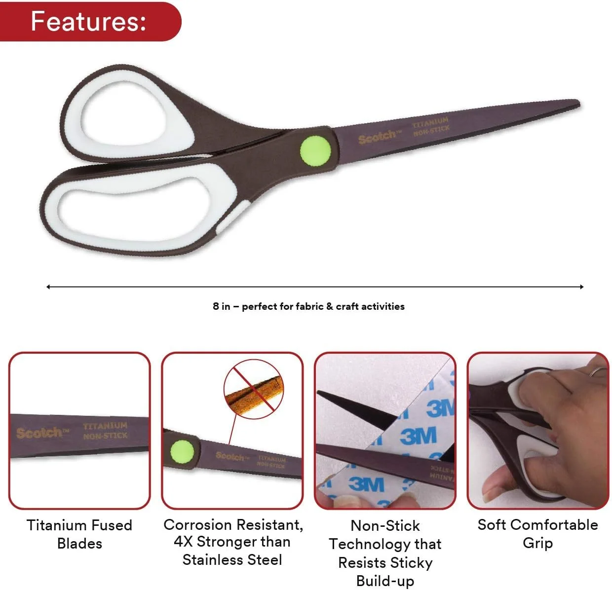 قیچی نچسب اسکاچ (قهوه ای تیره) قیچی نچسب اسکاچ (قهوه ای تیره)