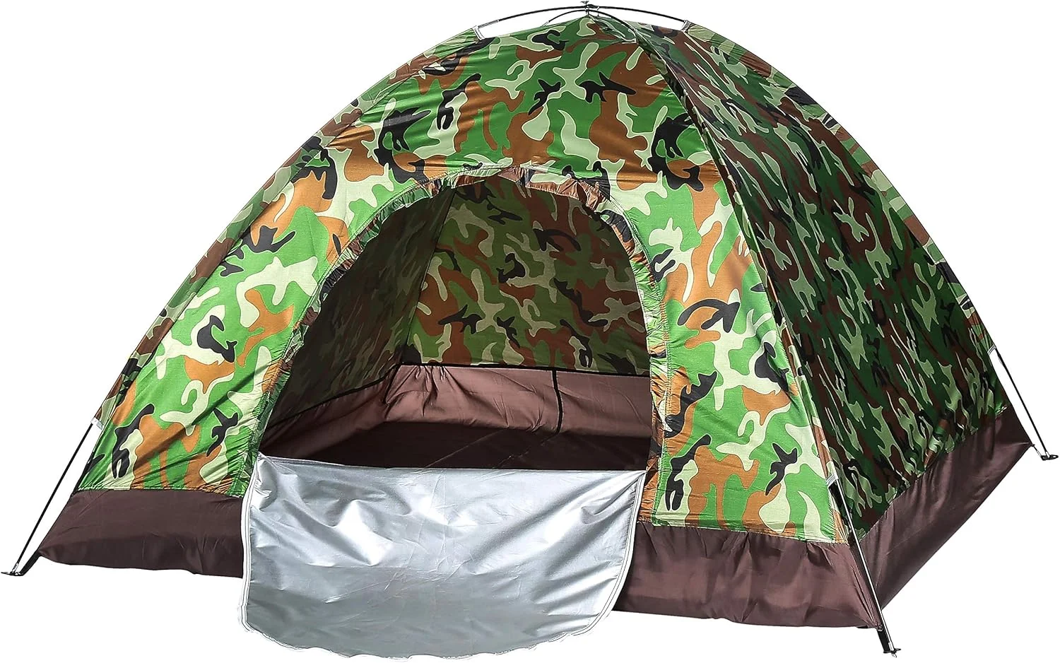 Waterproof windproof ultraviolet-proof outdoor travel camping 3-4people camouflage multifunction rainning proof tent - Bottom Black / Silver