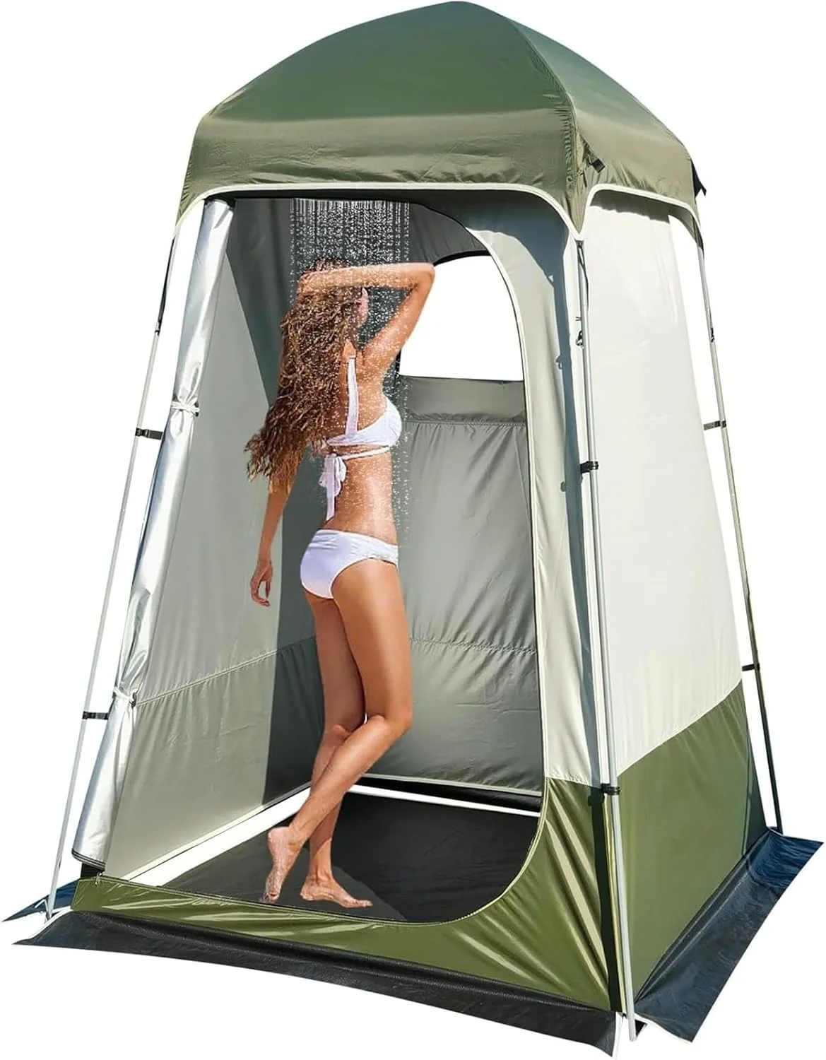 THE WHITE SHOP Portable Foldable Outdoor Shower Tent, Ideal for Camping, Hiking, Beach, Privacy and Ventilation,Privacy Tent,Camping Shower Tent,Camp Toilet,Portable Outdoor Sun Shelter for Hiking and