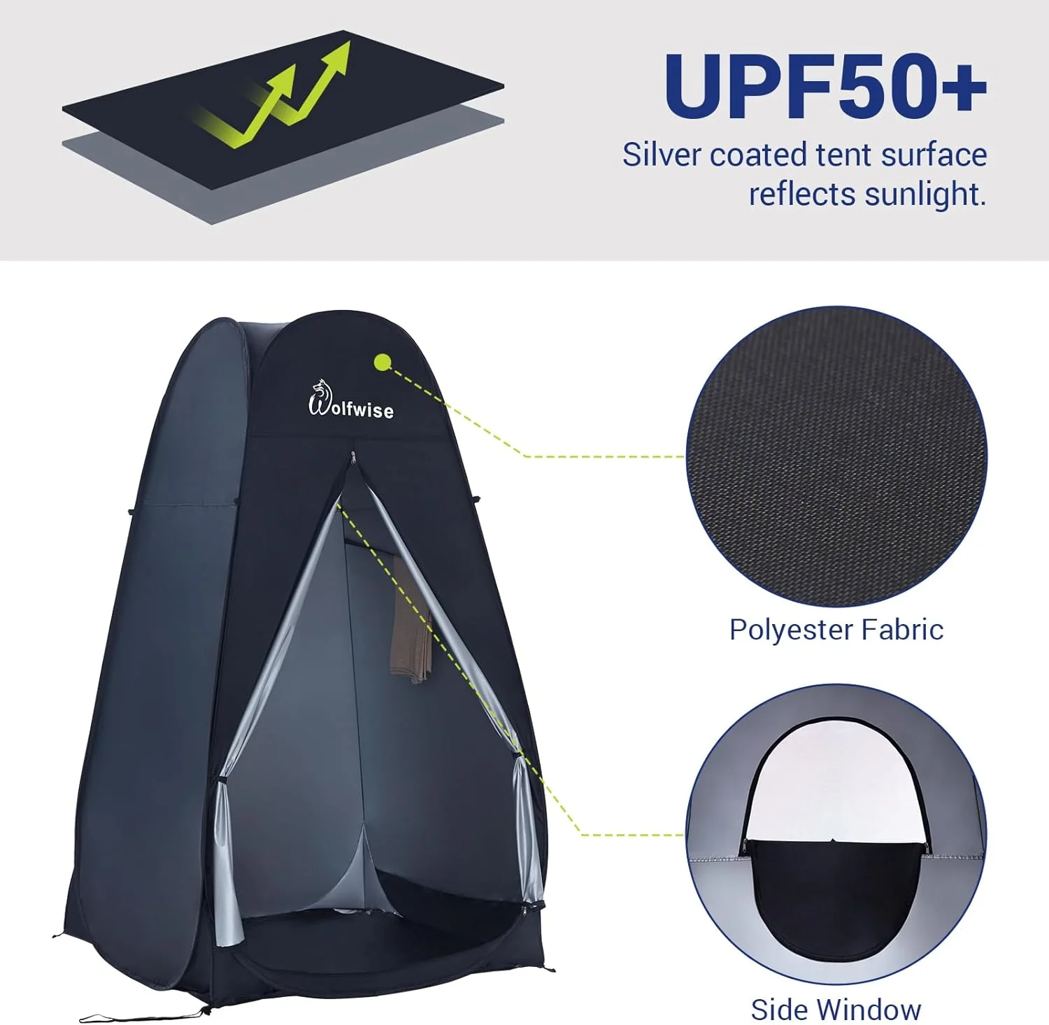 WolfWise 6.6FT Portable Pop Up Privacy Shower Tent Spacious Changing Room for Camping Biking Toilet Beach WolfWise 6.6FT Portable Pop Up Privacy Shower Tent Spacious Changing Room for Camping Biking Toilet Beach