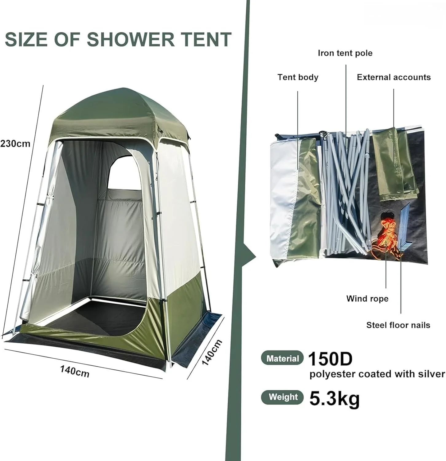 THE WHITE SHOP Portable Foldable Outdoor Shower Tent, Ideal for Camping, Hiking, Beach, Privacy and Ventilation,Privacy Tent,Camping Shower Tent,Camp Toilet,Portable Outdoor Sun Shelter for Hiking and THE WHITE SHOP Portable Foldable Outdoor Shower Tent, Ideal for Camping, Hiking, Beach, Privacy and Ventilation,Privacy Tent,Camping Shower Tent,Camp Toilet,Portable Outdoor Sun Shelter for Hiking and