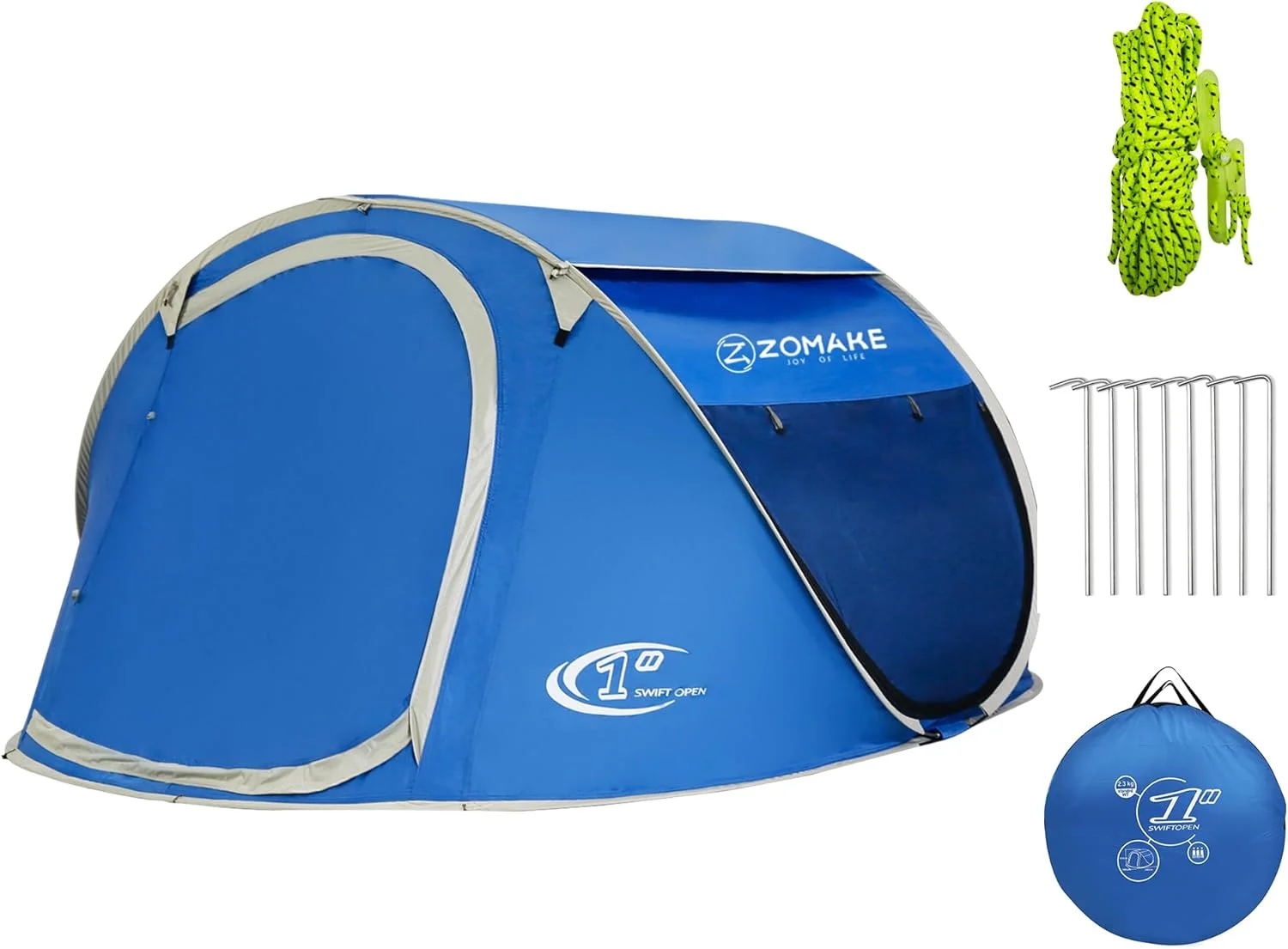 ZOMAKE Pop Up Camping Tent - Automatic Foldable Beach Tent Instant Easy Setup in 3 Seconds Portable Carry Bag Waterproof Sun Shelter for Family Outdoor Hiking(2-4 Person) ZOMAKE Pop Up Camping Tent - Automatic Foldable Beach Tent Instant Easy Setup in 3 Seconds Portable Carry Bag Waterproof Sun Shelter for Family Outdoor Hiking(2-4 Person)
