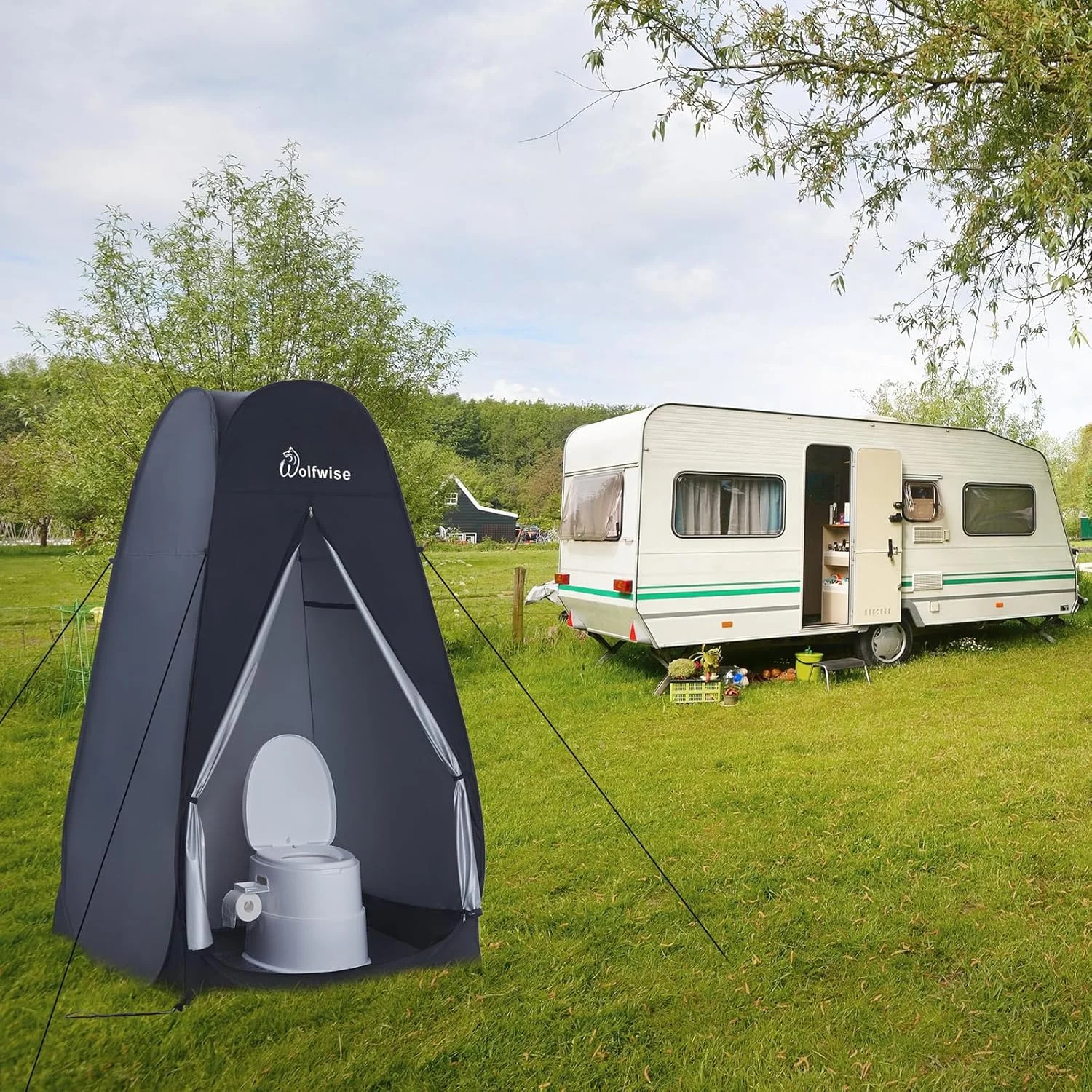 WolfWise 6.6FT Portable Pop Up Privacy Shower Tent Spacious Changing Room for Camping Biking Toilet Beach WolfWise 6.6FT Portable Pop Up Privacy Shower Tent Spacious Changing Room for Camping Biking Toilet Beach