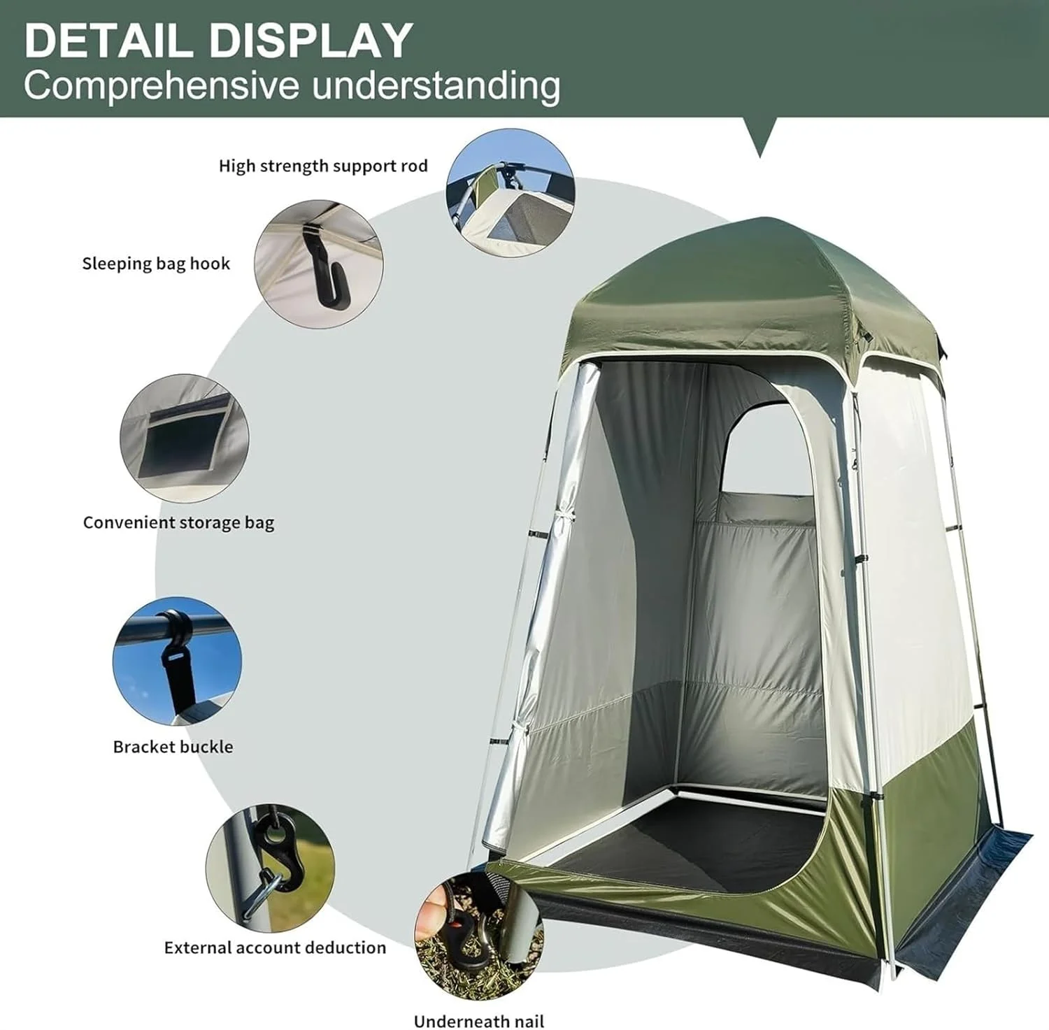 THE WHITE SHOP Portable Foldable Outdoor Shower Tent, Ideal for Camping, Hiking, Beach, Privacy and Ventilation,Privacy Tent,Camping Shower Tent,Camp Toilet,Portable Outdoor Sun Shelter for Hiking and THE WHITE SHOP Portable Foldable Outdoor Shower Tent, Ideal for Camping, Hiking, Beach, Privacy and Ventilation,Privacy Tent,Camping Shower Tent,Camp Toilet,Portable Outdoor Sun Shelter for Hiking and