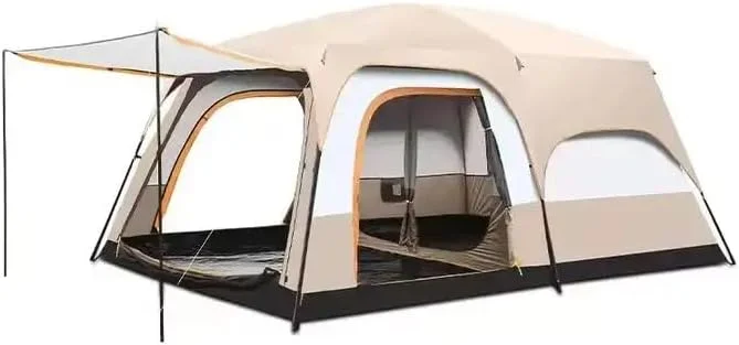 چادر مسافرتی دو لایه 8-12 نفره TSB DESIGN، دو اتاق خواب و یک اتاق نشیمن، مناسب کمپینگ خانوادگی (سبز)